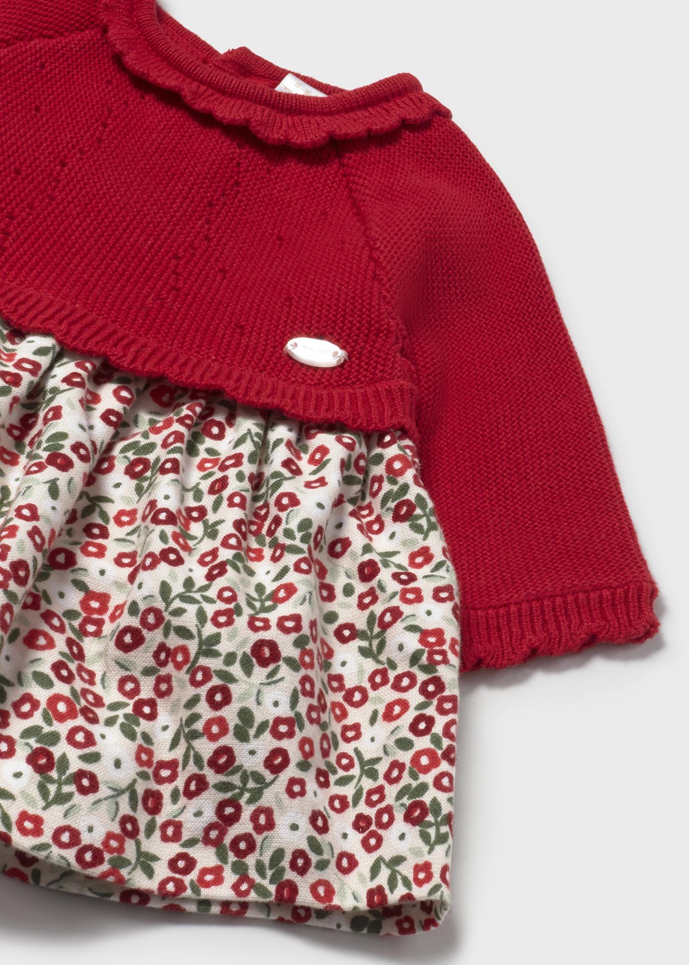 Newborn Girl Knit Printed Dress