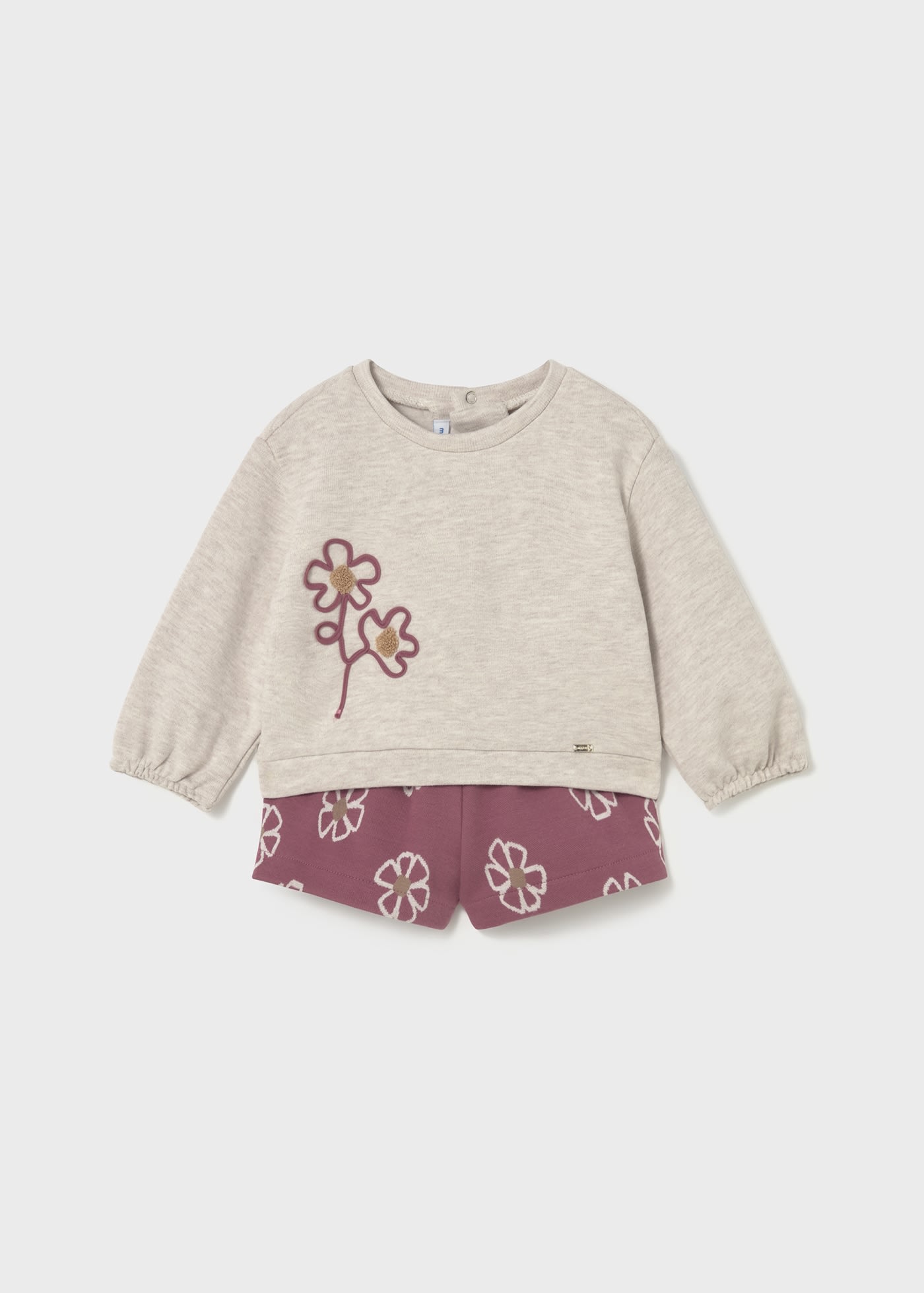 Completo pantaloncino fiori neonata