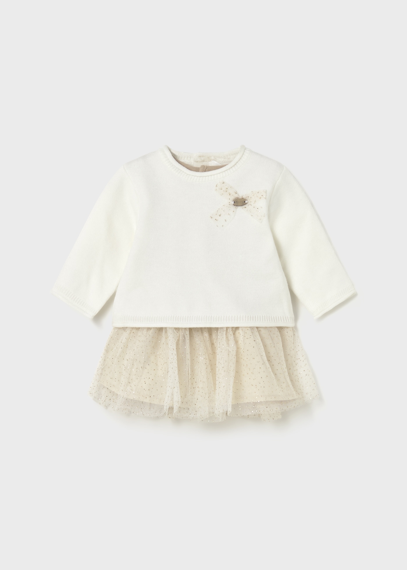 Sukienka łączona z tiulem dla noworodka