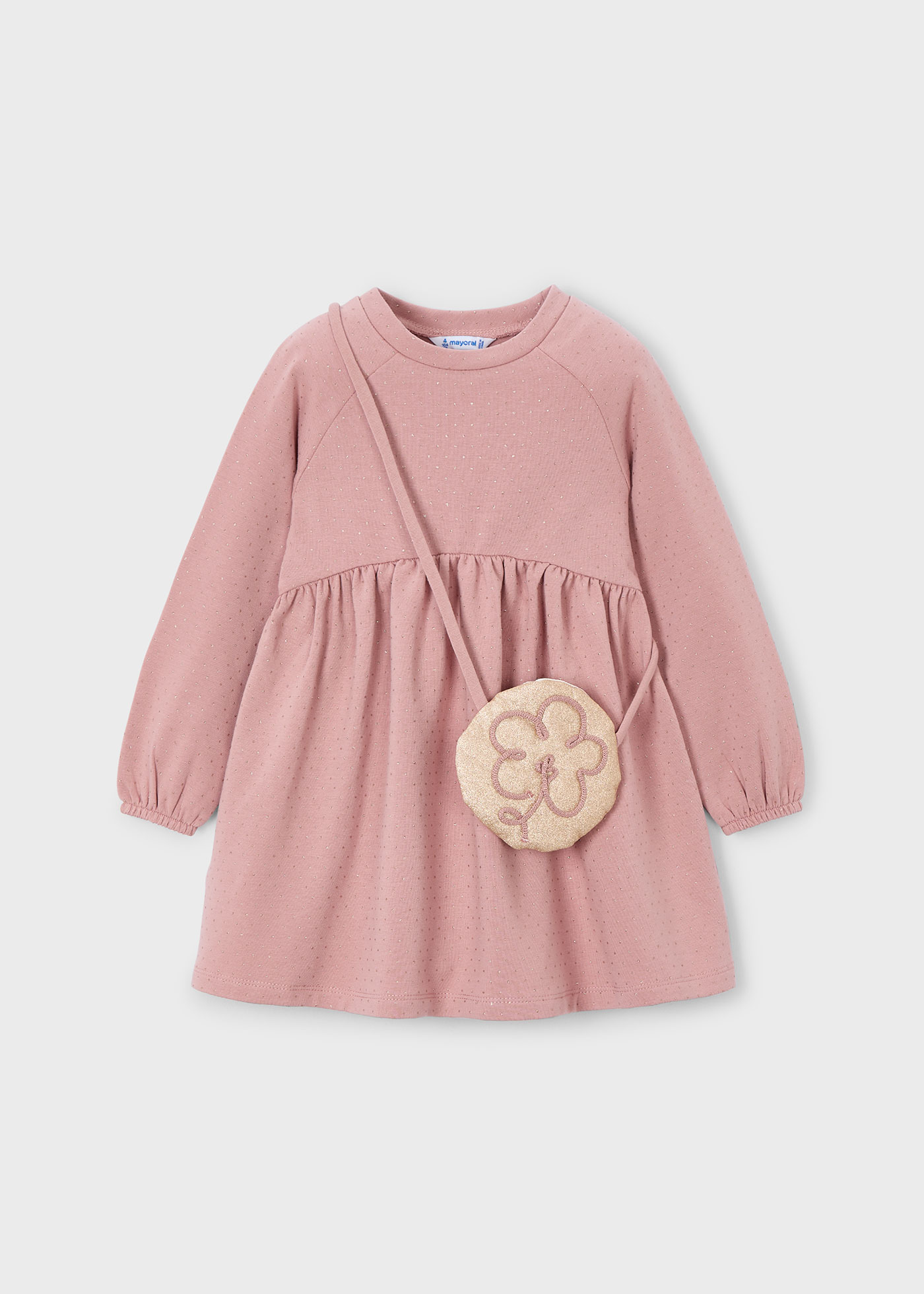 Girls fleece dress with bag