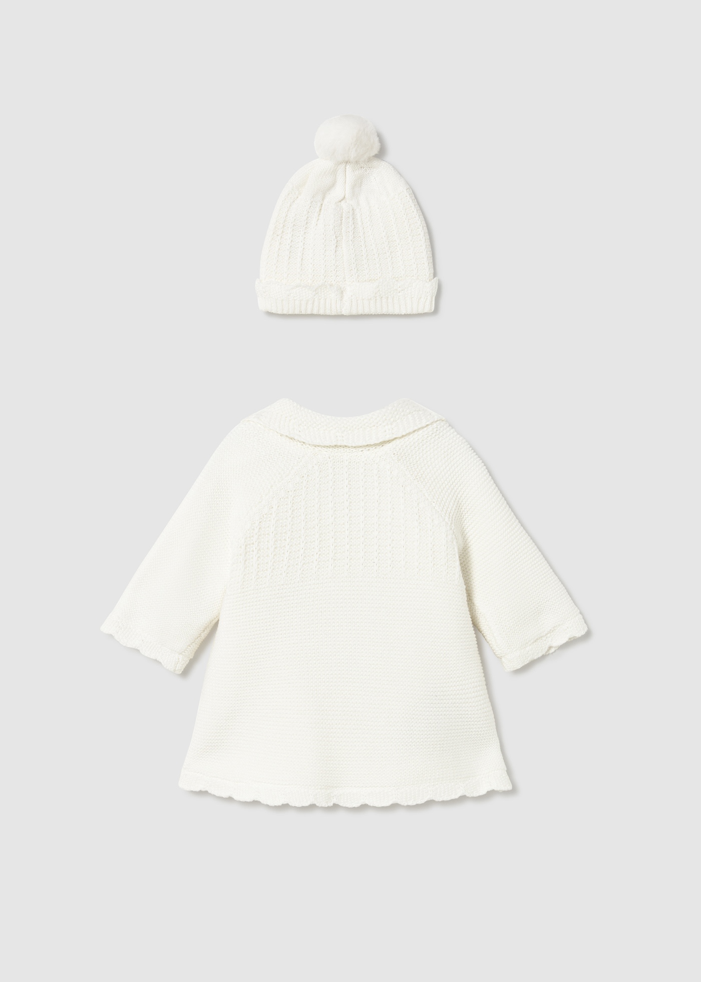 Capotto maglia con cappello neonata