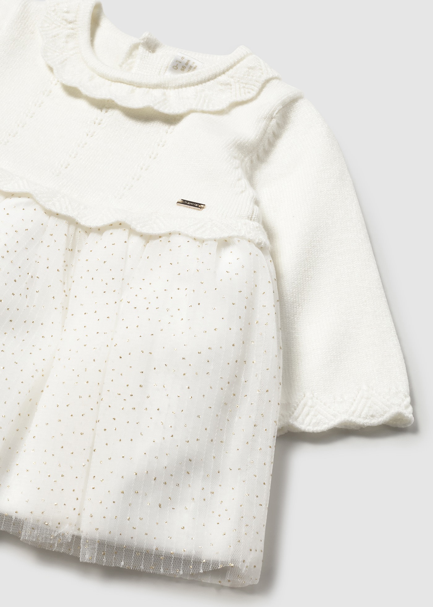 Vestido tricot y tul recién nacida