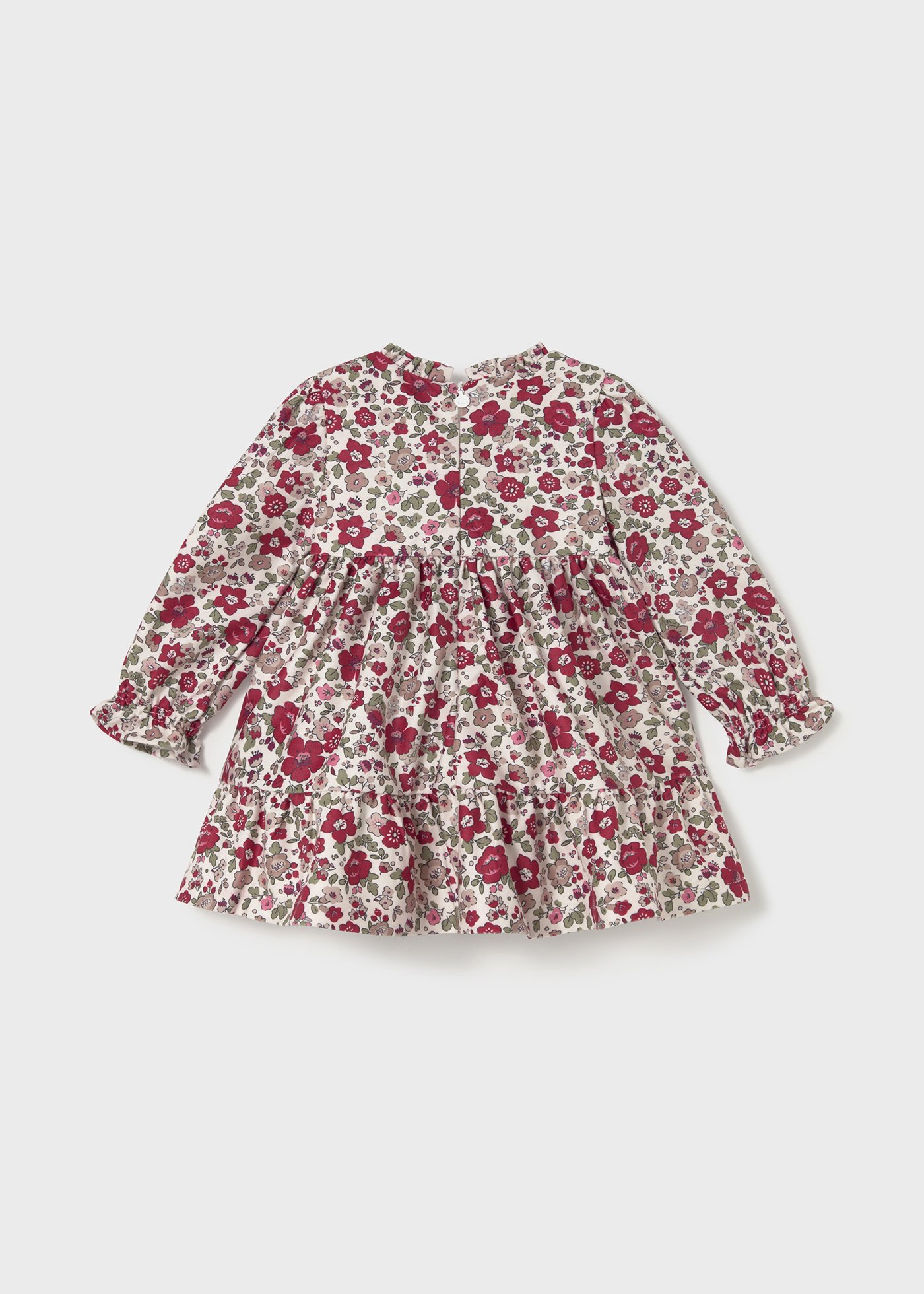 Vestido aveludado com folho bebé