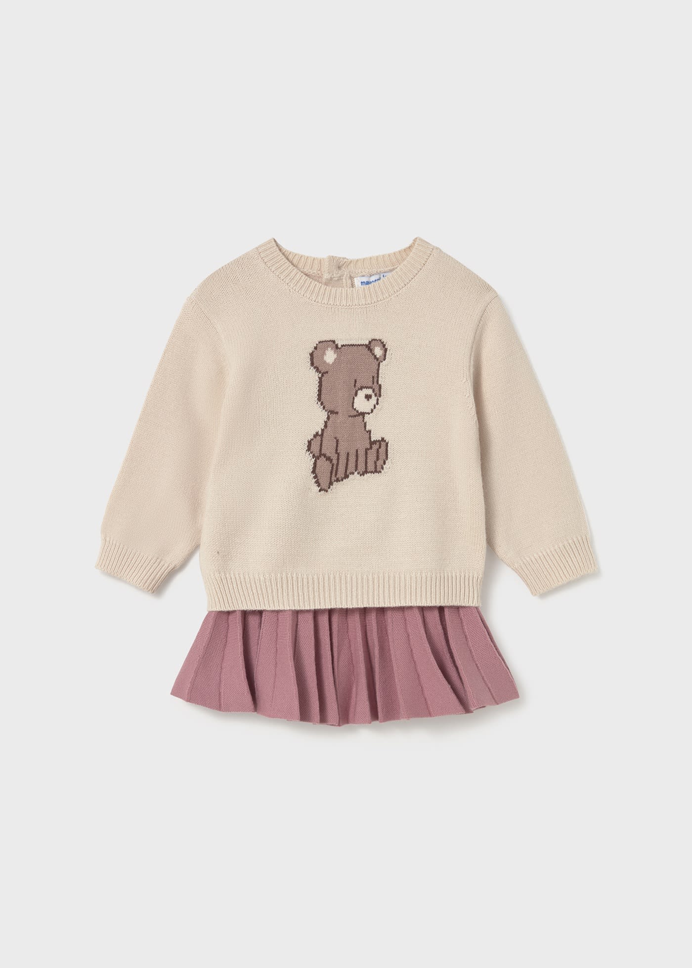 Completo gonna pieghe e maglione neonata