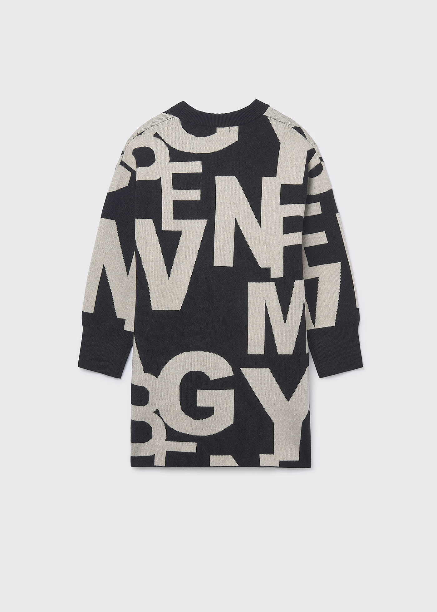 Рокля от жакард с надпис за момиче