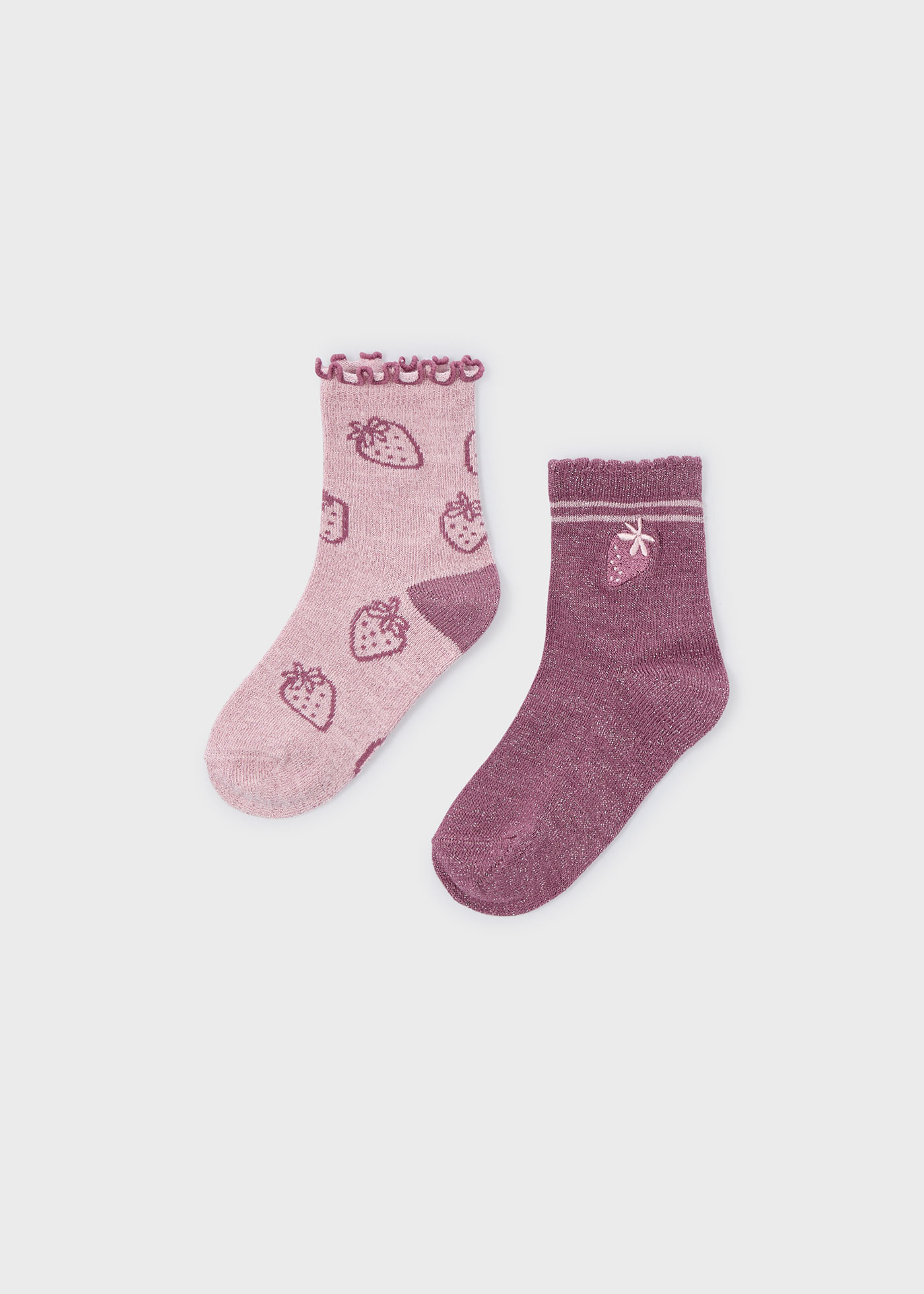 Set 2 calcetines fresas niña