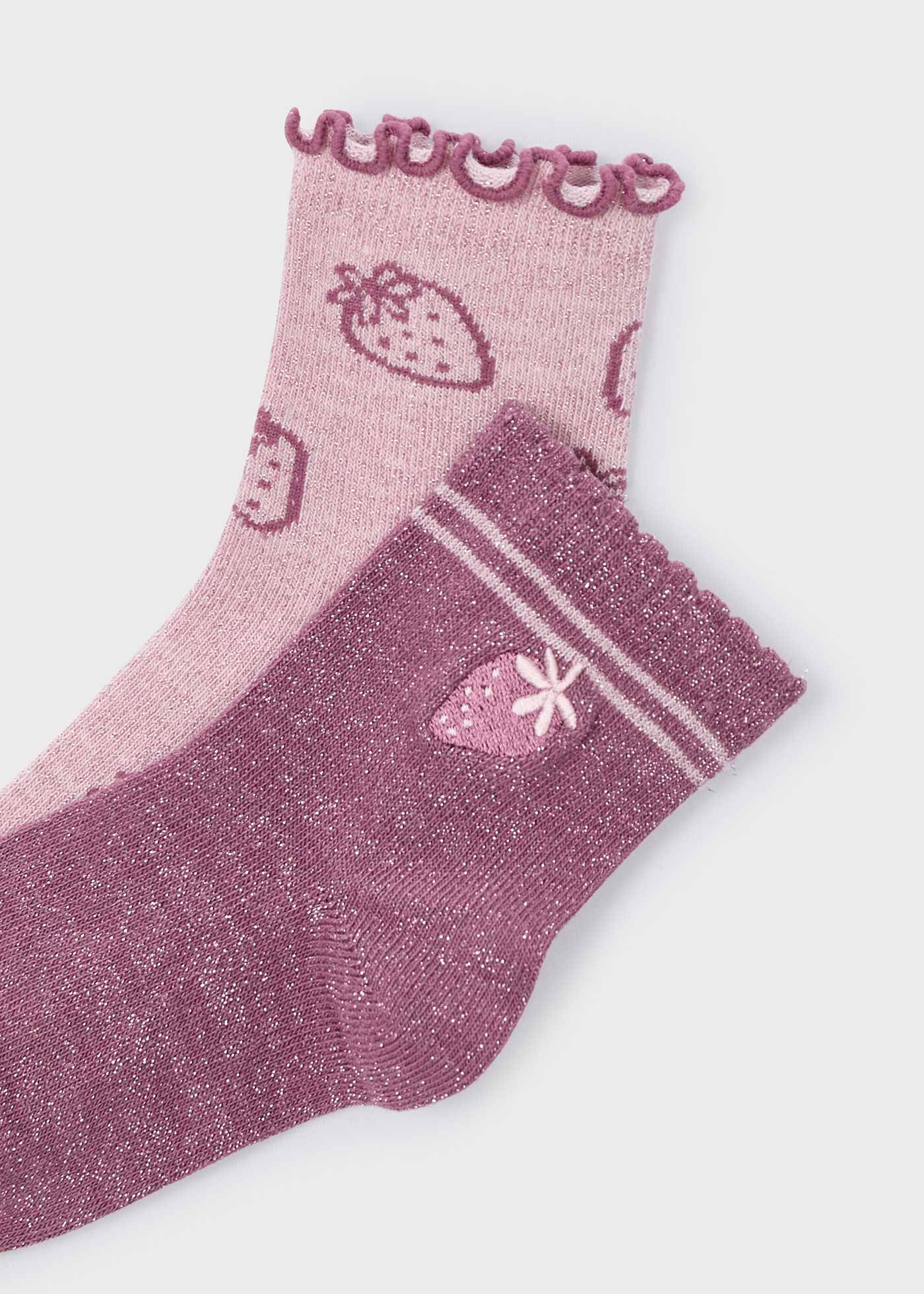 Set 2 calcetines fresas niña