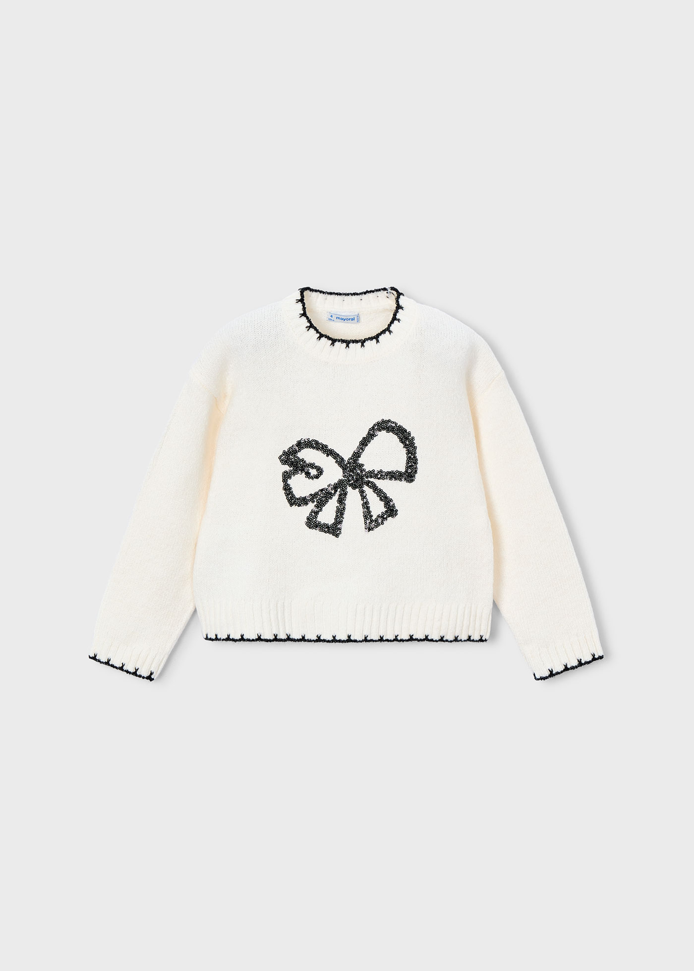Girl Sweater with Embroidered Sequin Detail