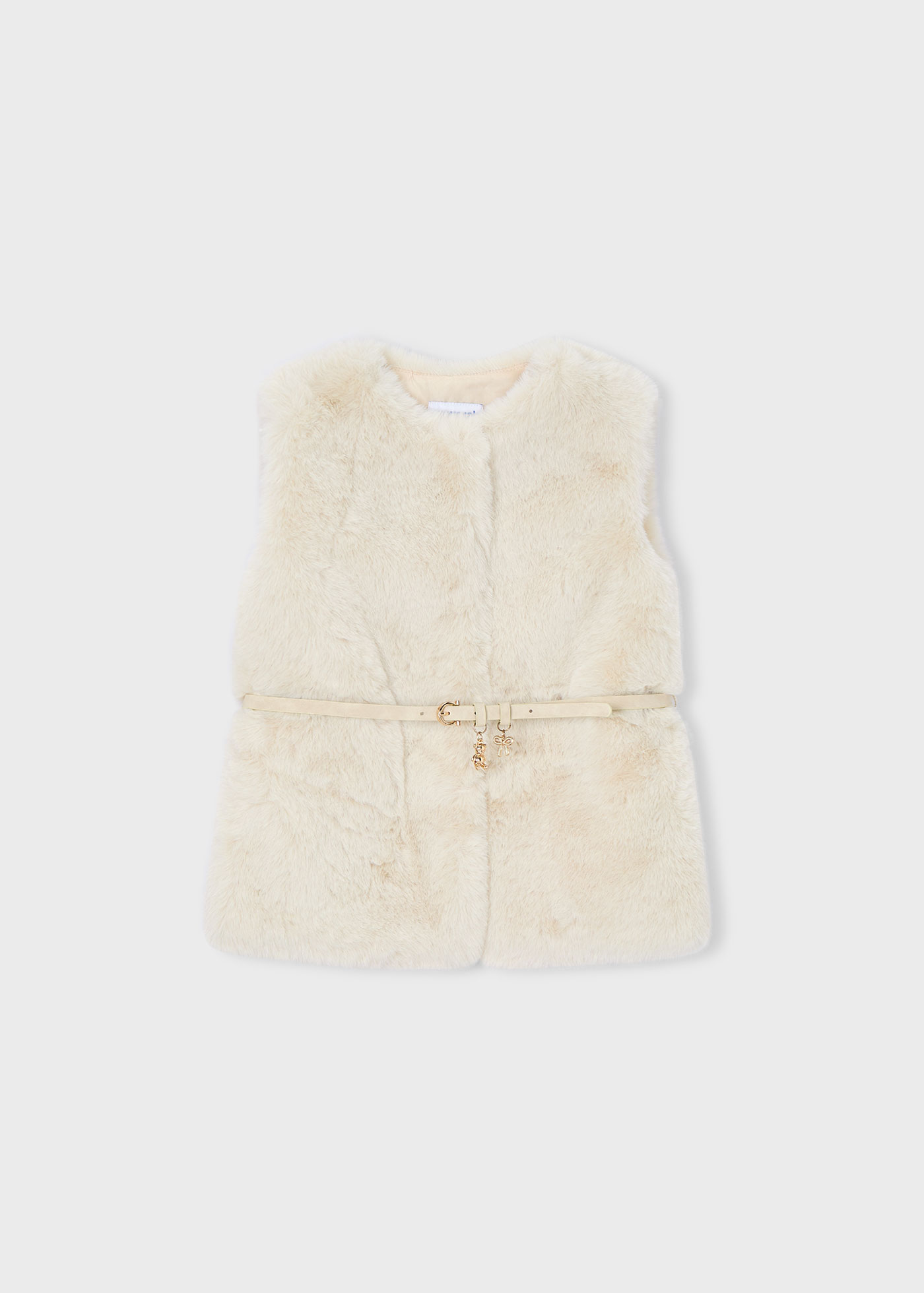 Gilet pellicciotto con cintura bambina