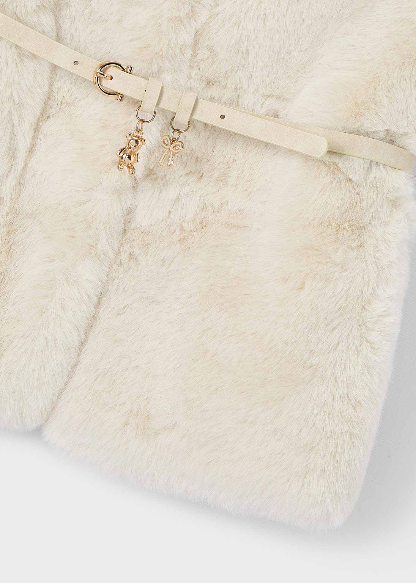 Girl Belted Faux Fur Vest