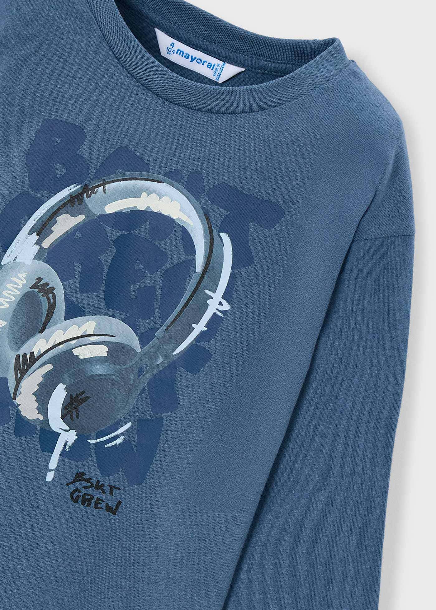 Boys long sleeved headphone shirt