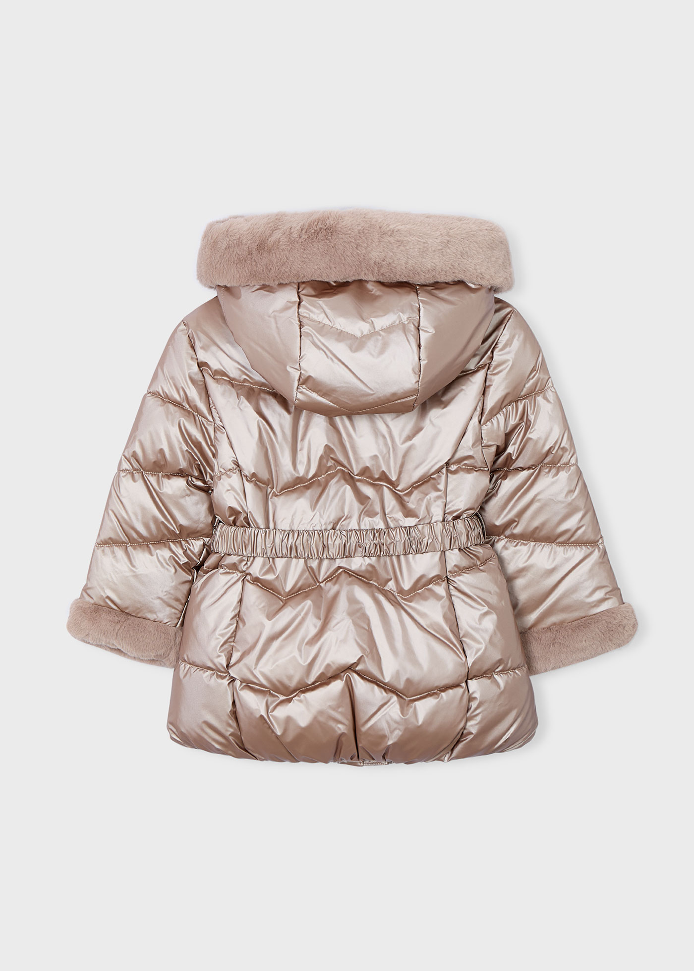 Girls belted metallic coat