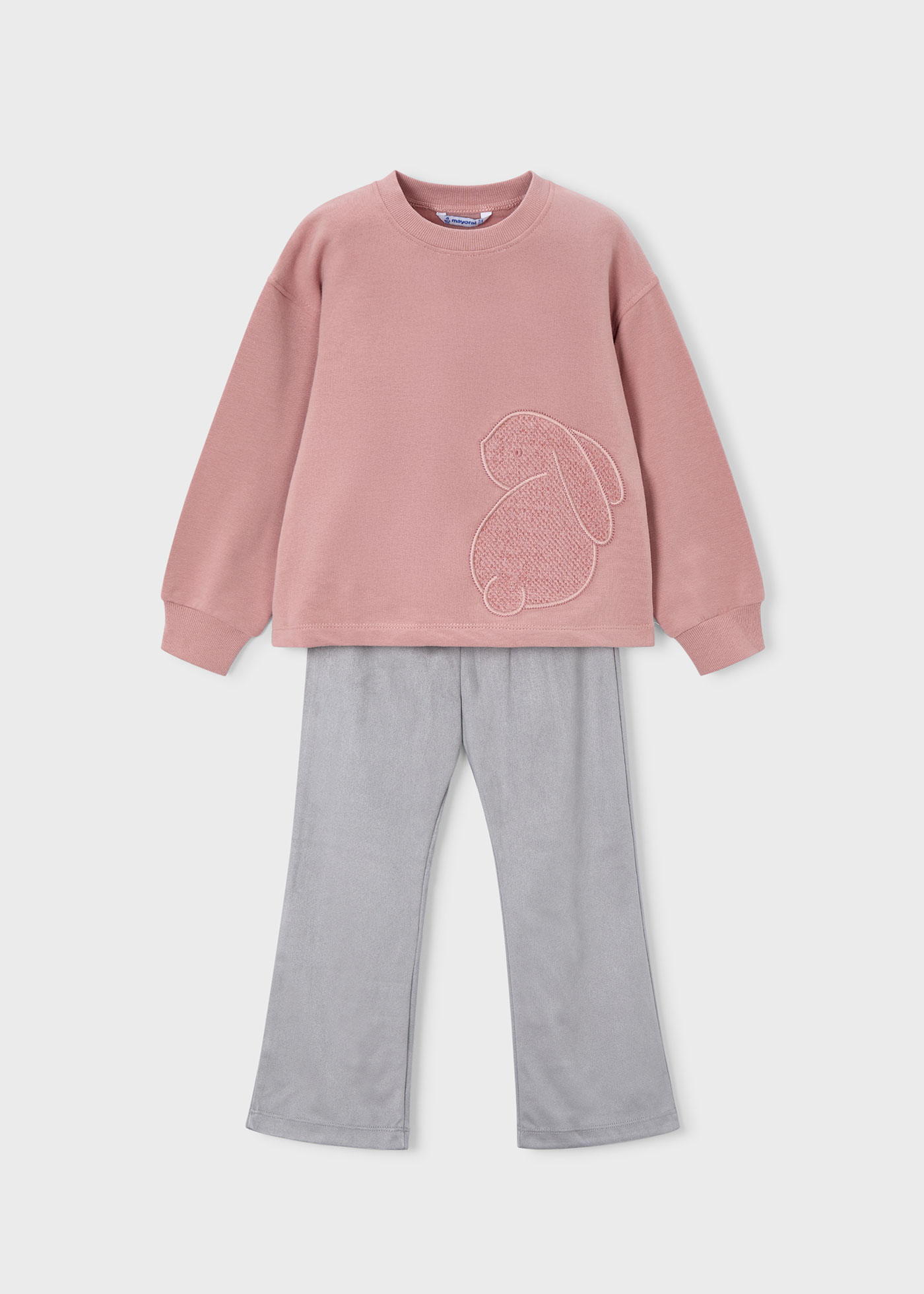 Girls legging and embroidered jumper set