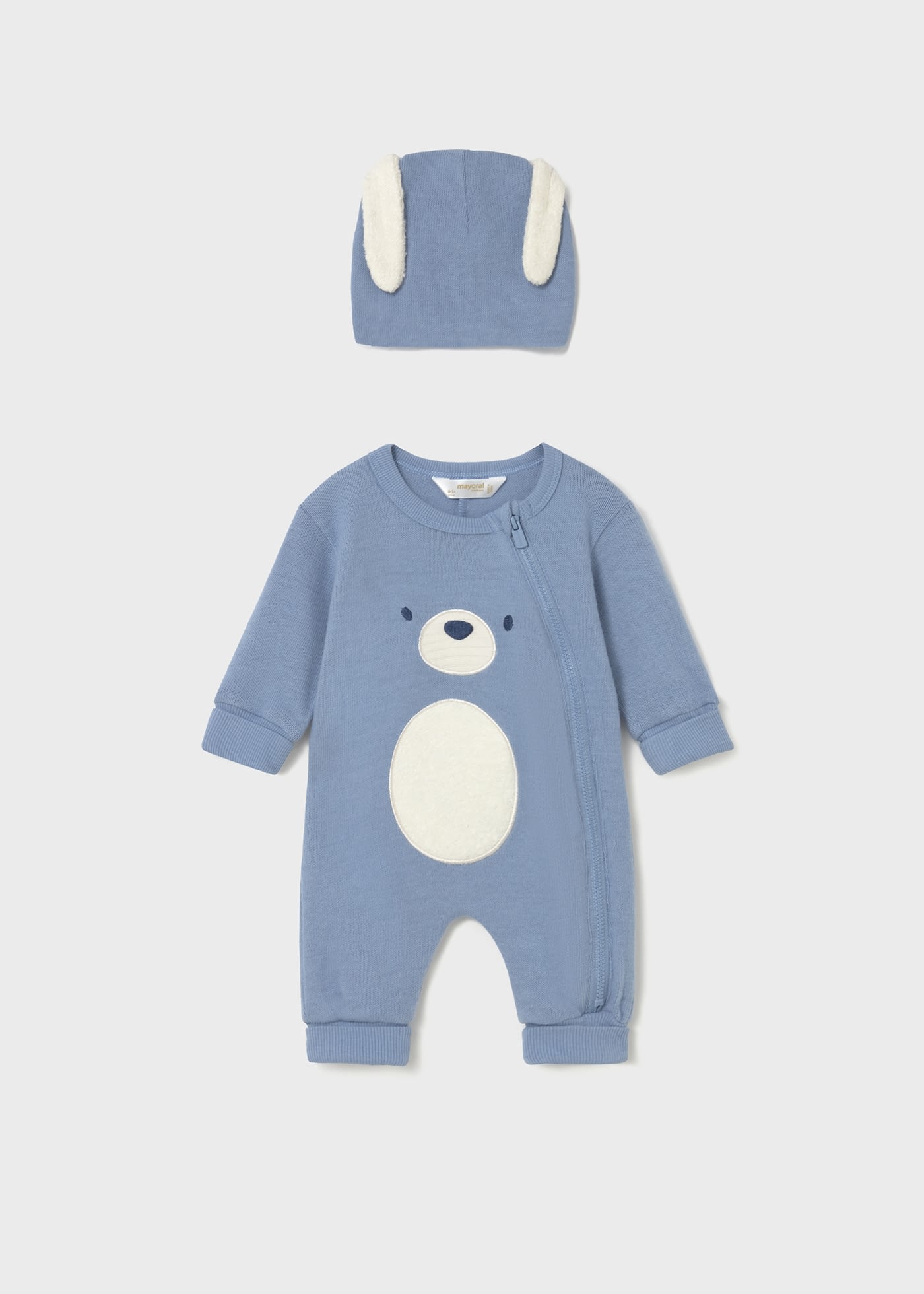 Newborn animal romper suit with hat