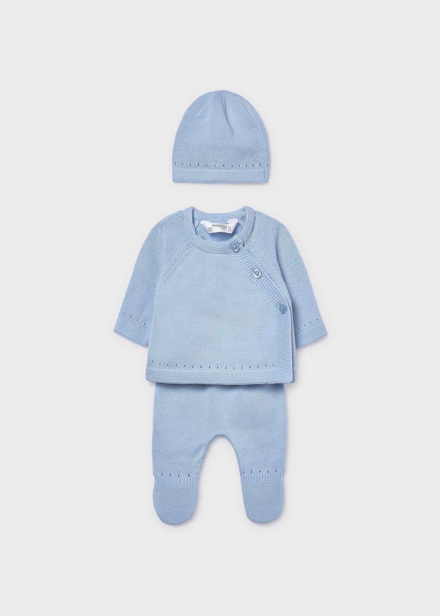 Conjunto regalo 3 piezas tricot unisex