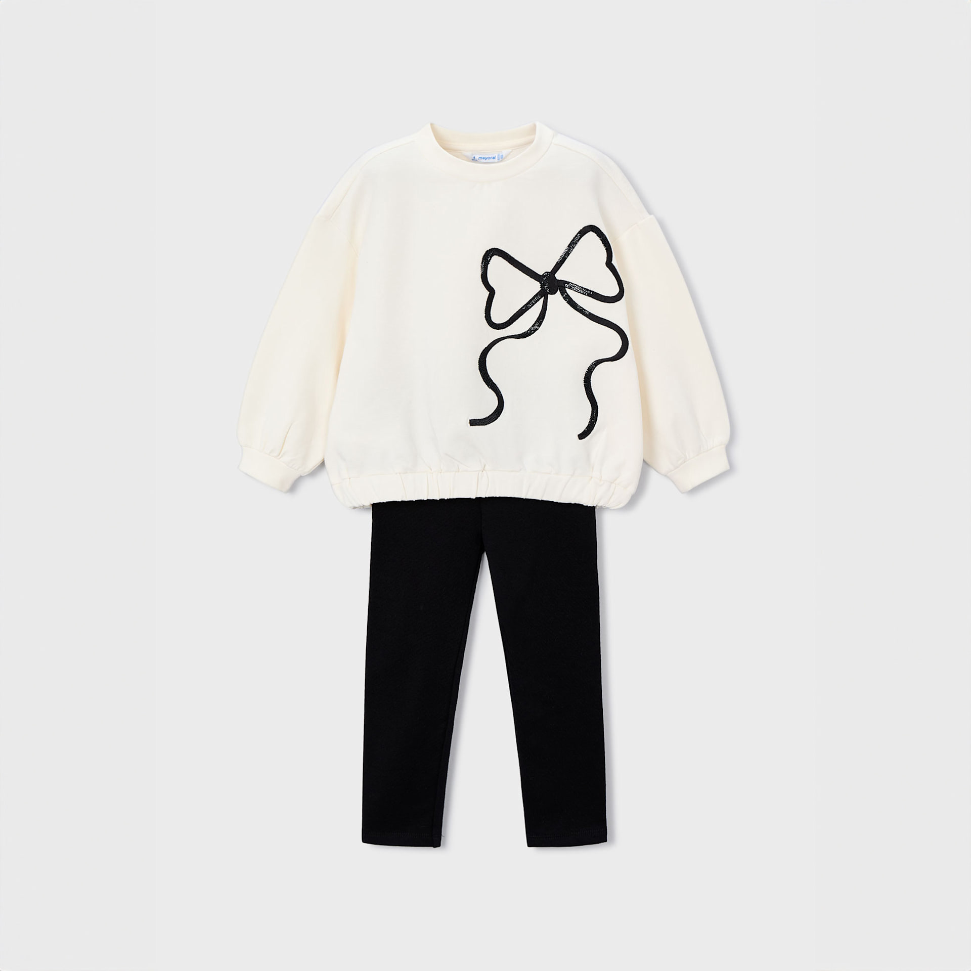 Girls  legging and bow shirt set