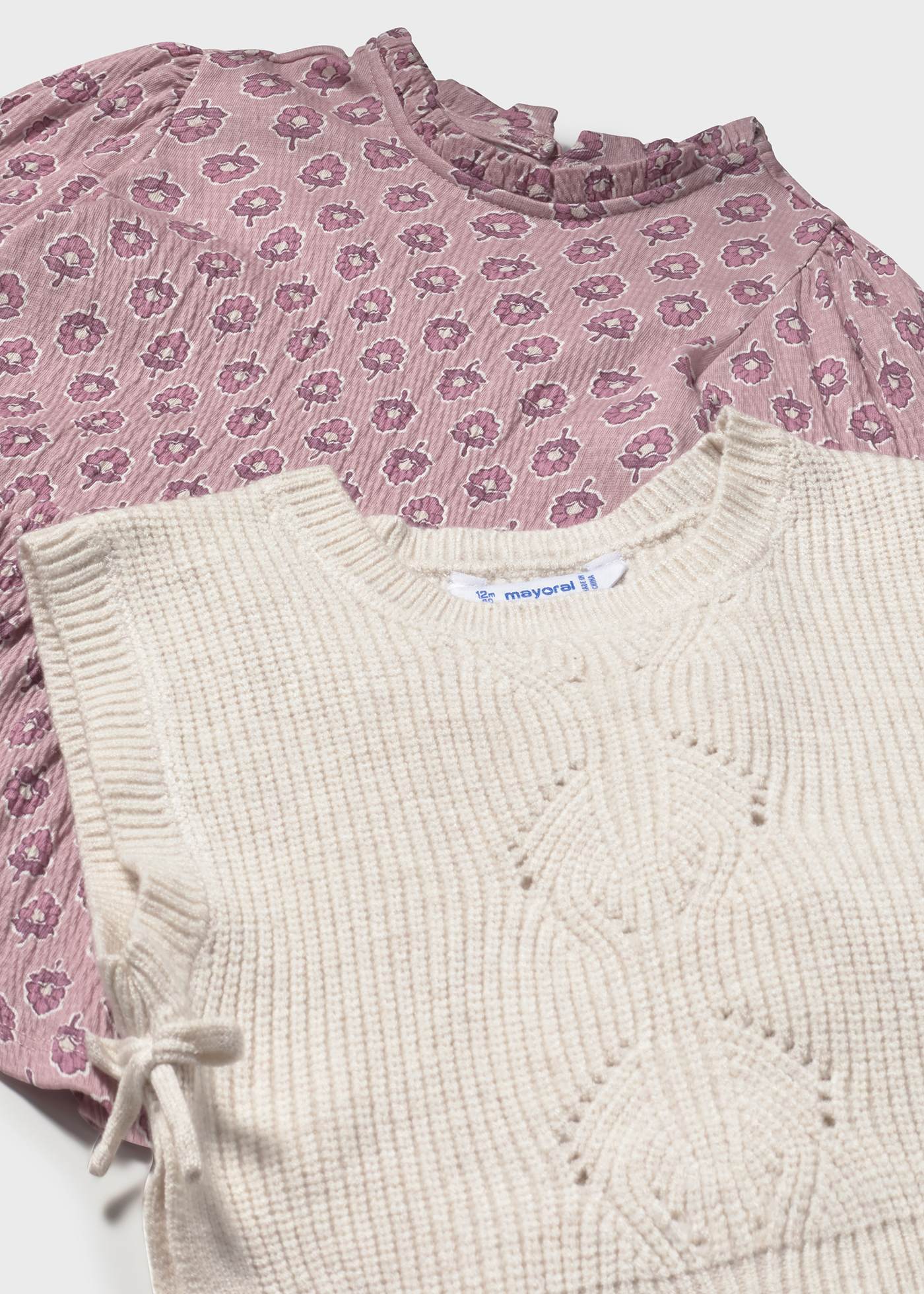 Baby Dress with Faux Knit Vest