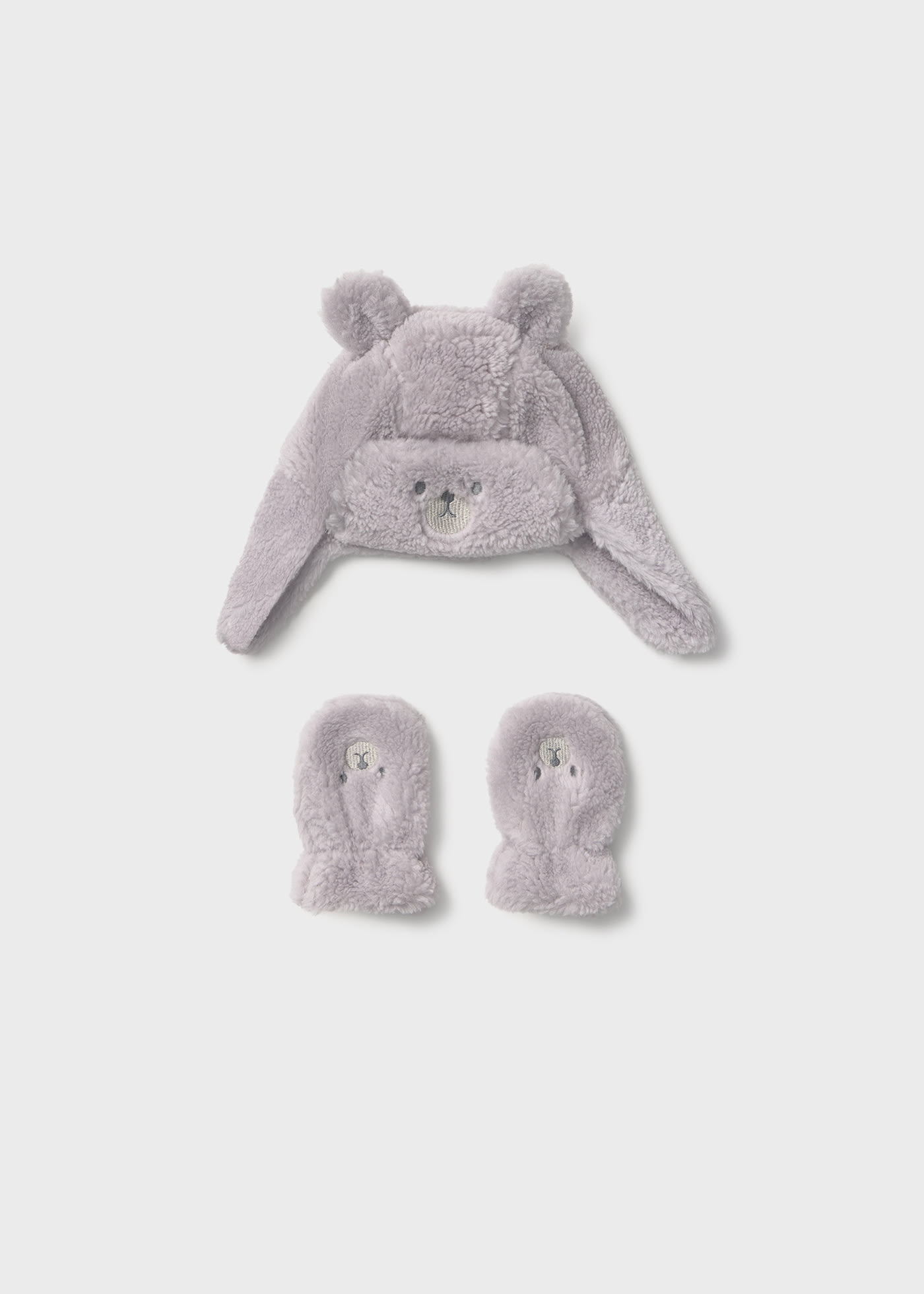 Set Mütze und Fäustlinge Bär Baby