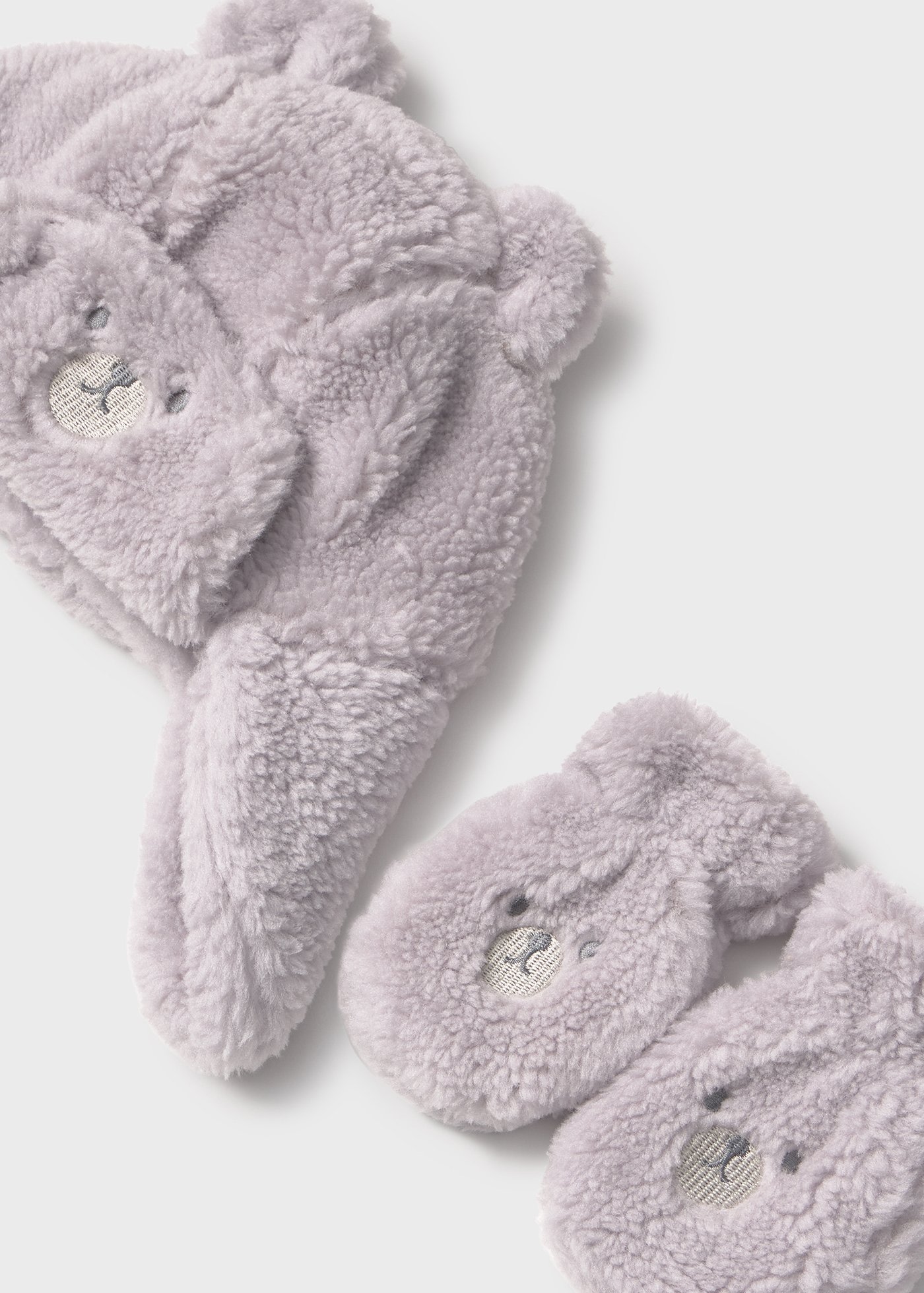 Set Mütze und Fäustlinge Bär Baby