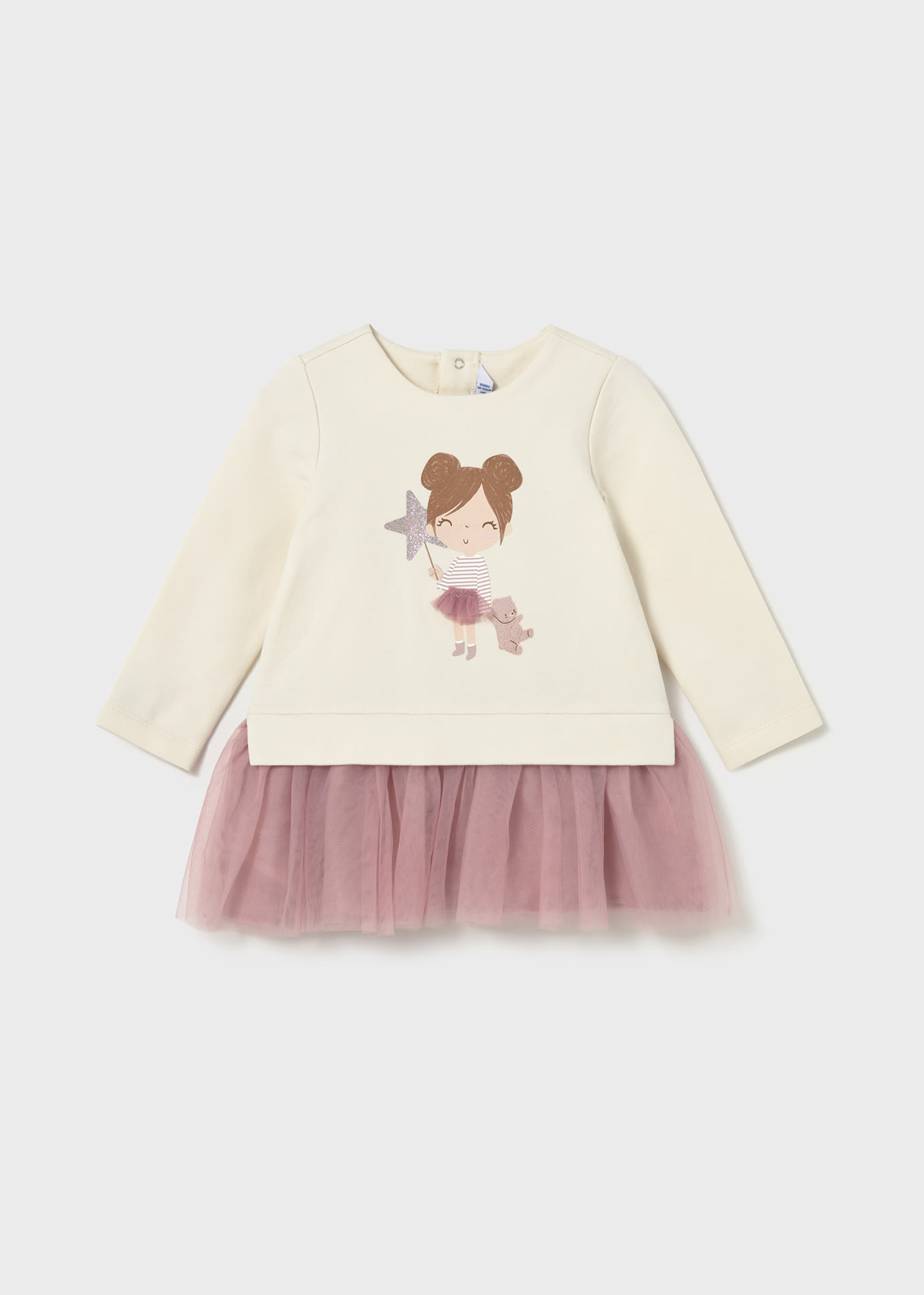 Vestito felpa e tulle neonata
