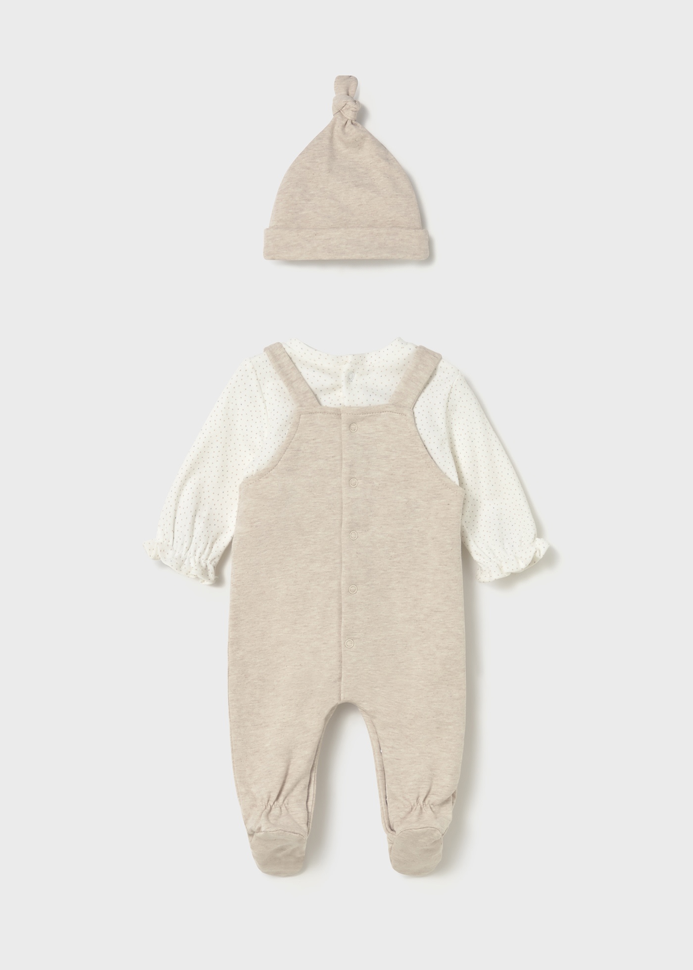Newborn dungarees set with hat