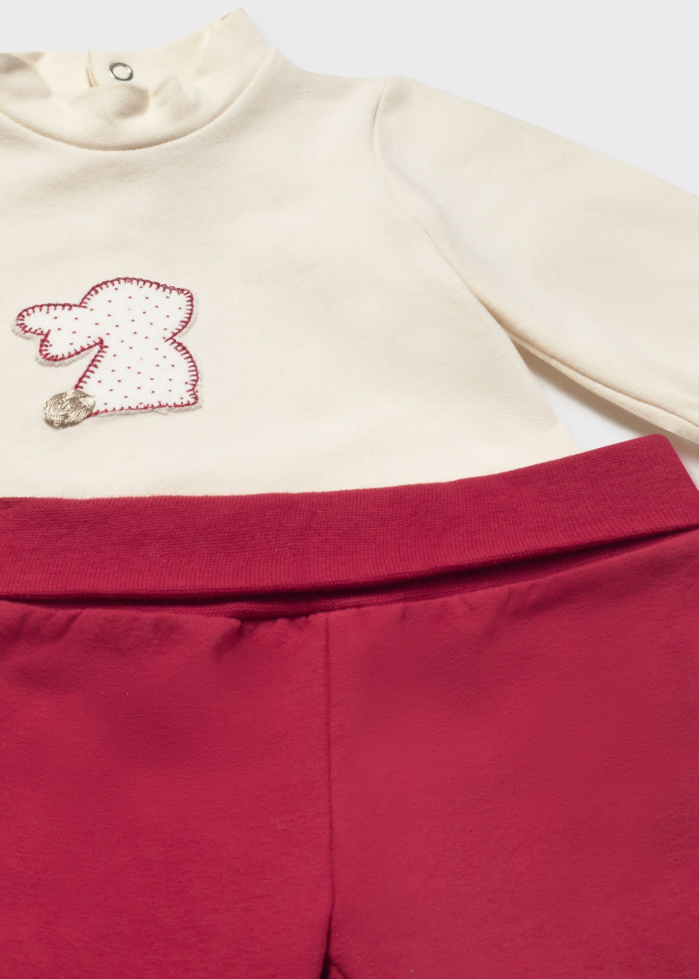 Комплект от 3 части с анцуг от плюш за новородено момиче Комплект от 3 части с анцуг от плюш за новородено момиче