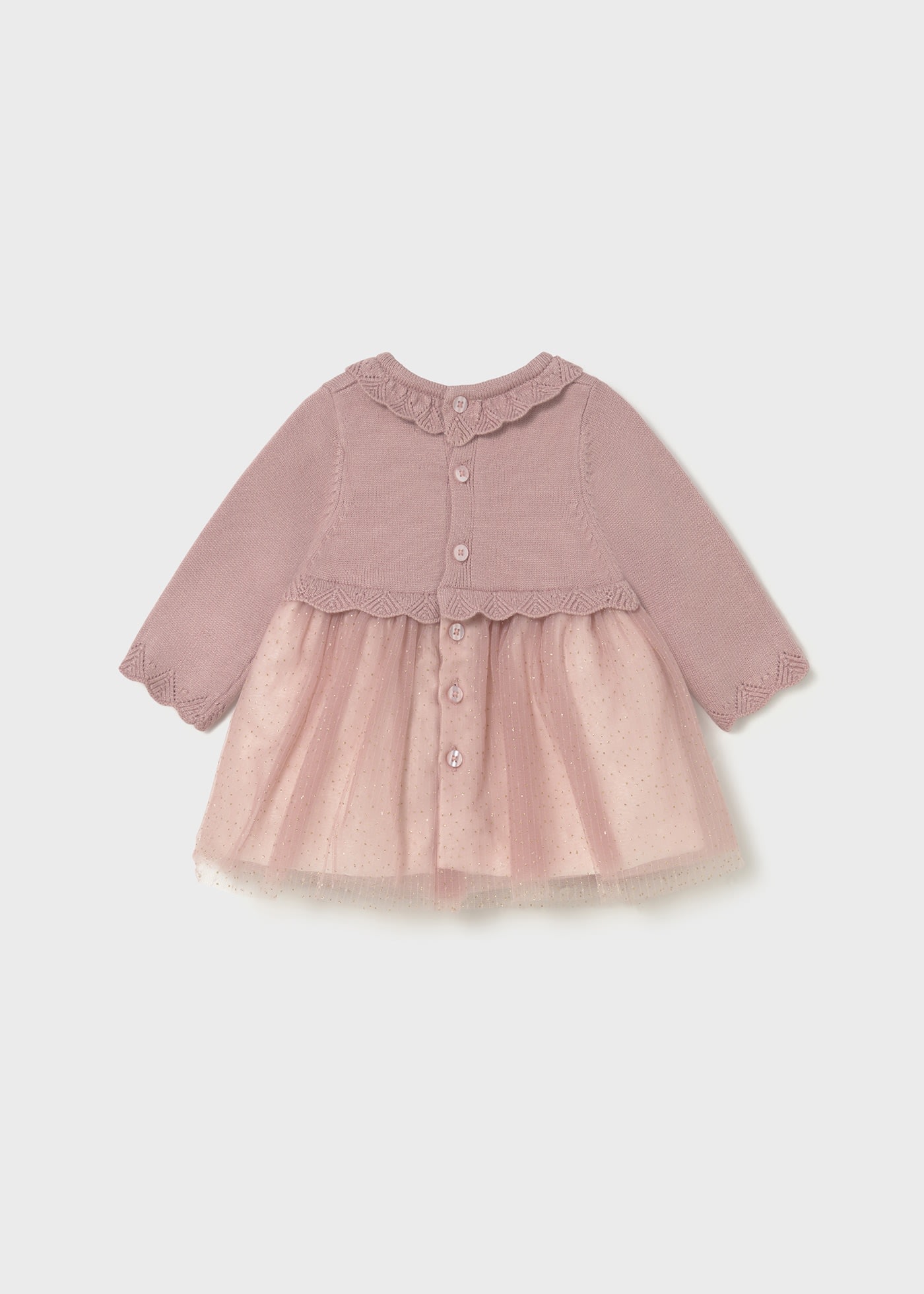 Rochie tricot si tul nou-nascut