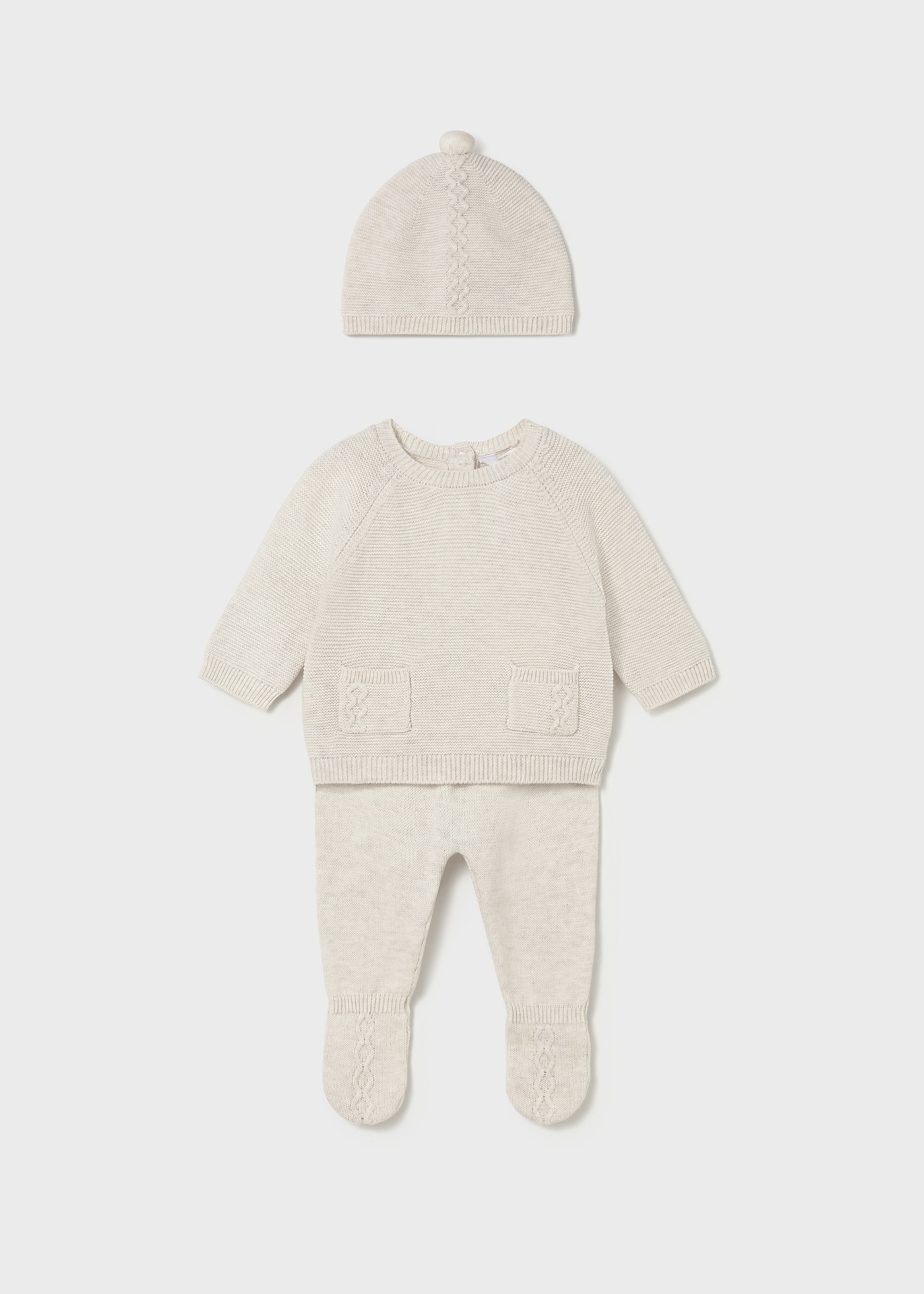 Newborn 3 piece footed trouser set