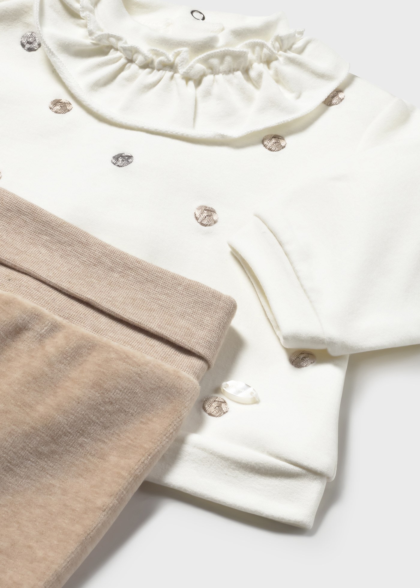 Conjunto polaina y sudadera recién nacida