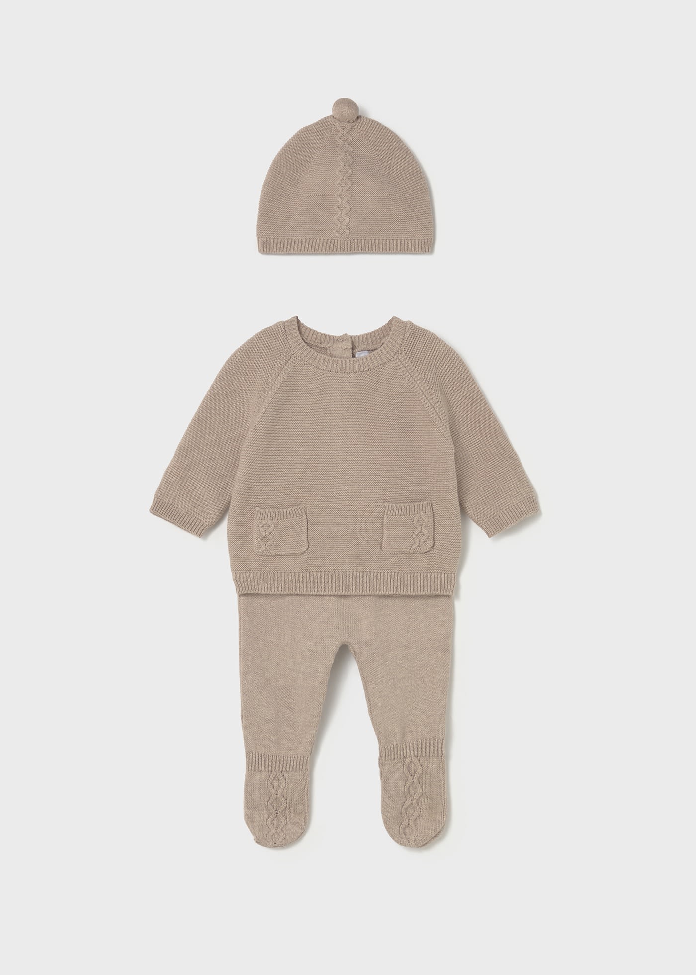 Newborn 3 piece footed trouser set