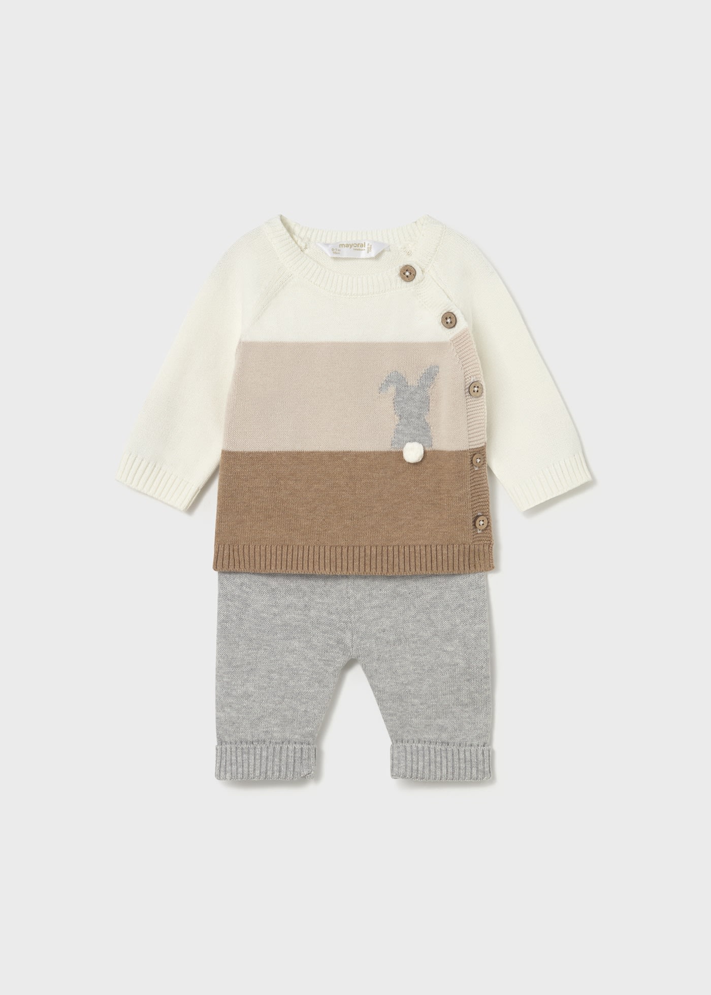 Conjunto pantalón y jersey tricot recién nacido