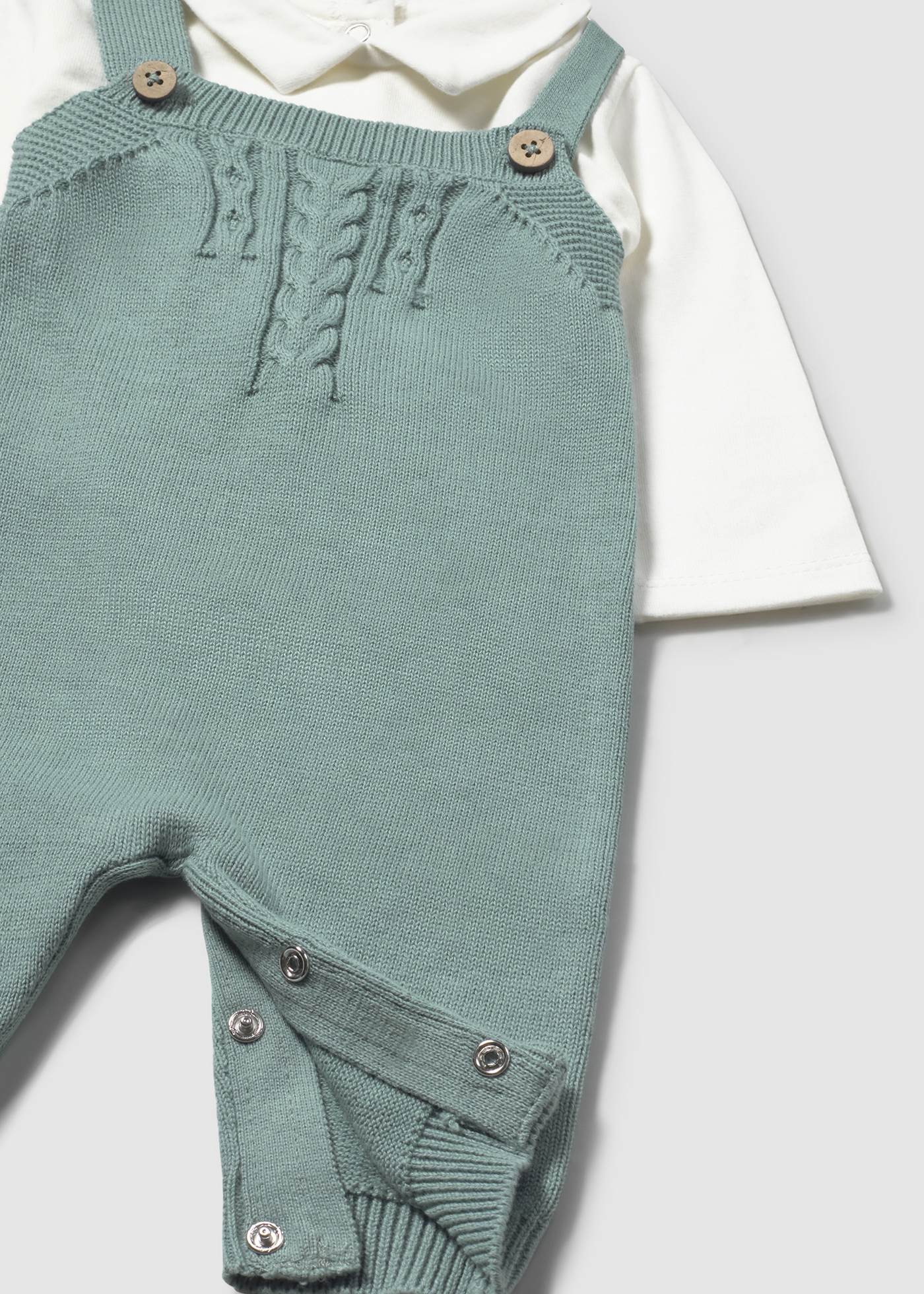 Komplet 3-częściowy z ogrodniczkami dla noworodka