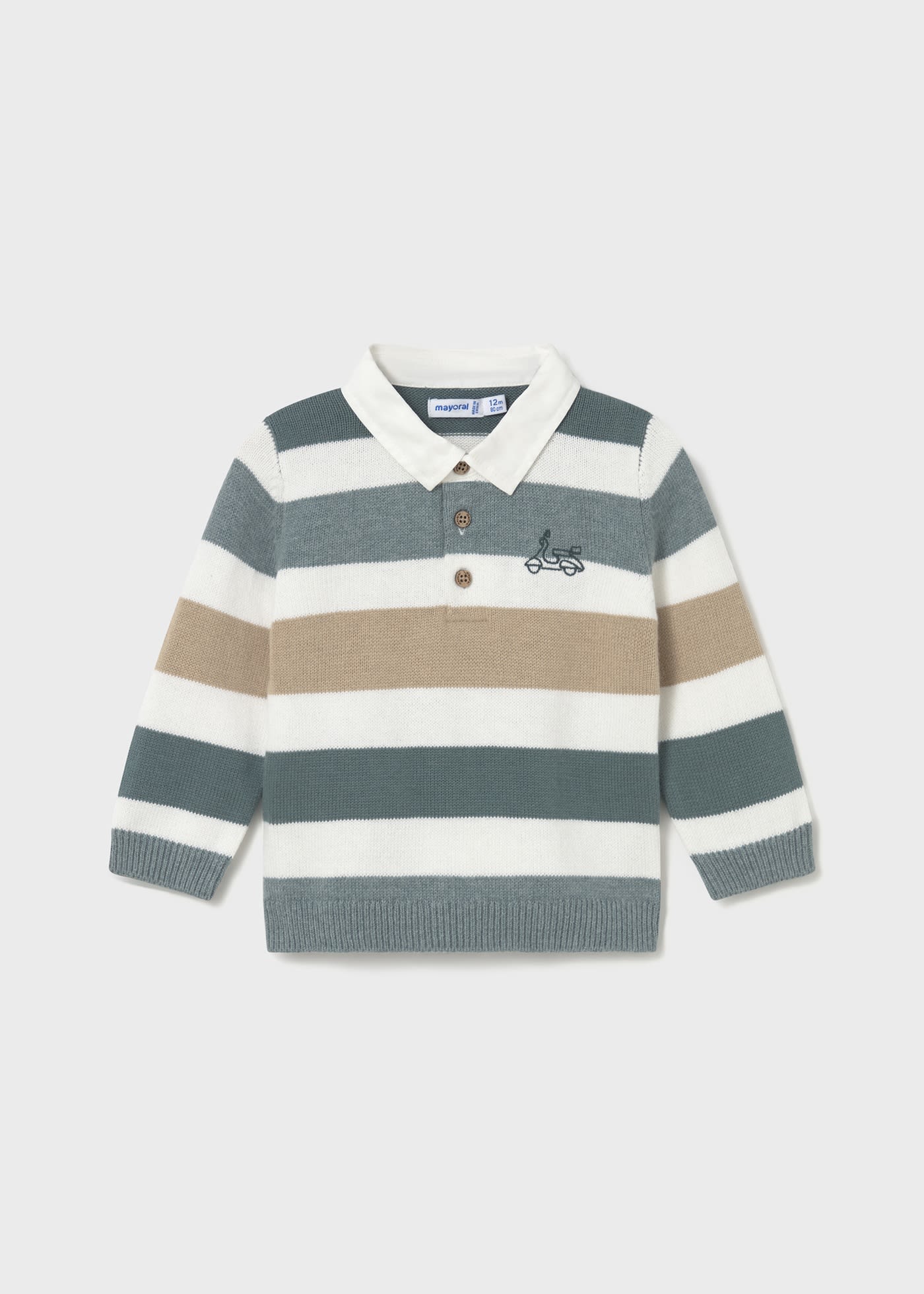 Suéter cuello polo rayas bebé