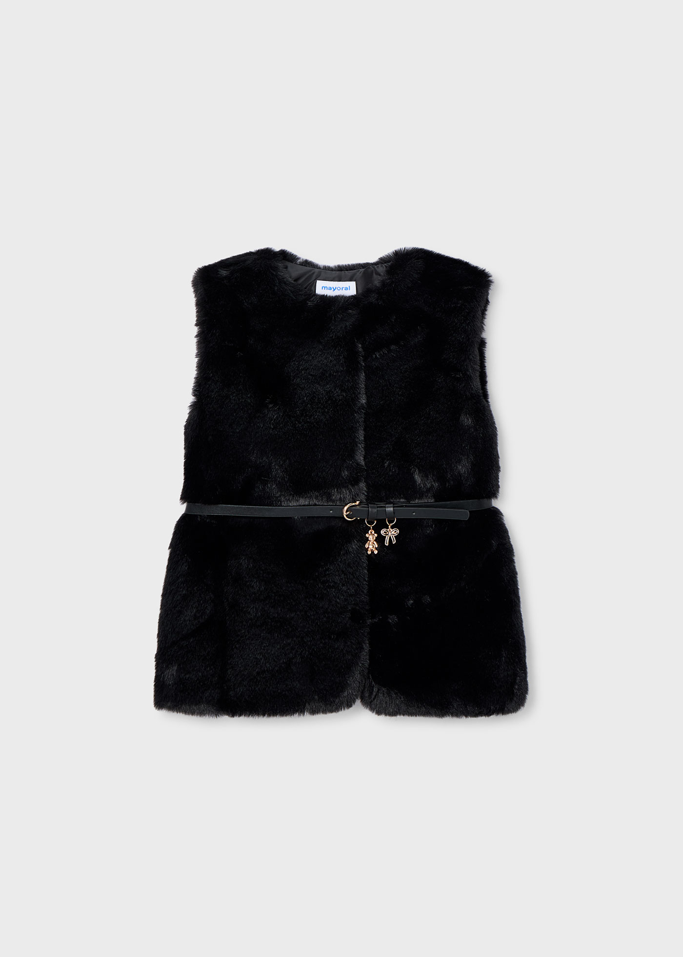 Gilet pellicciotto con cintura bambina