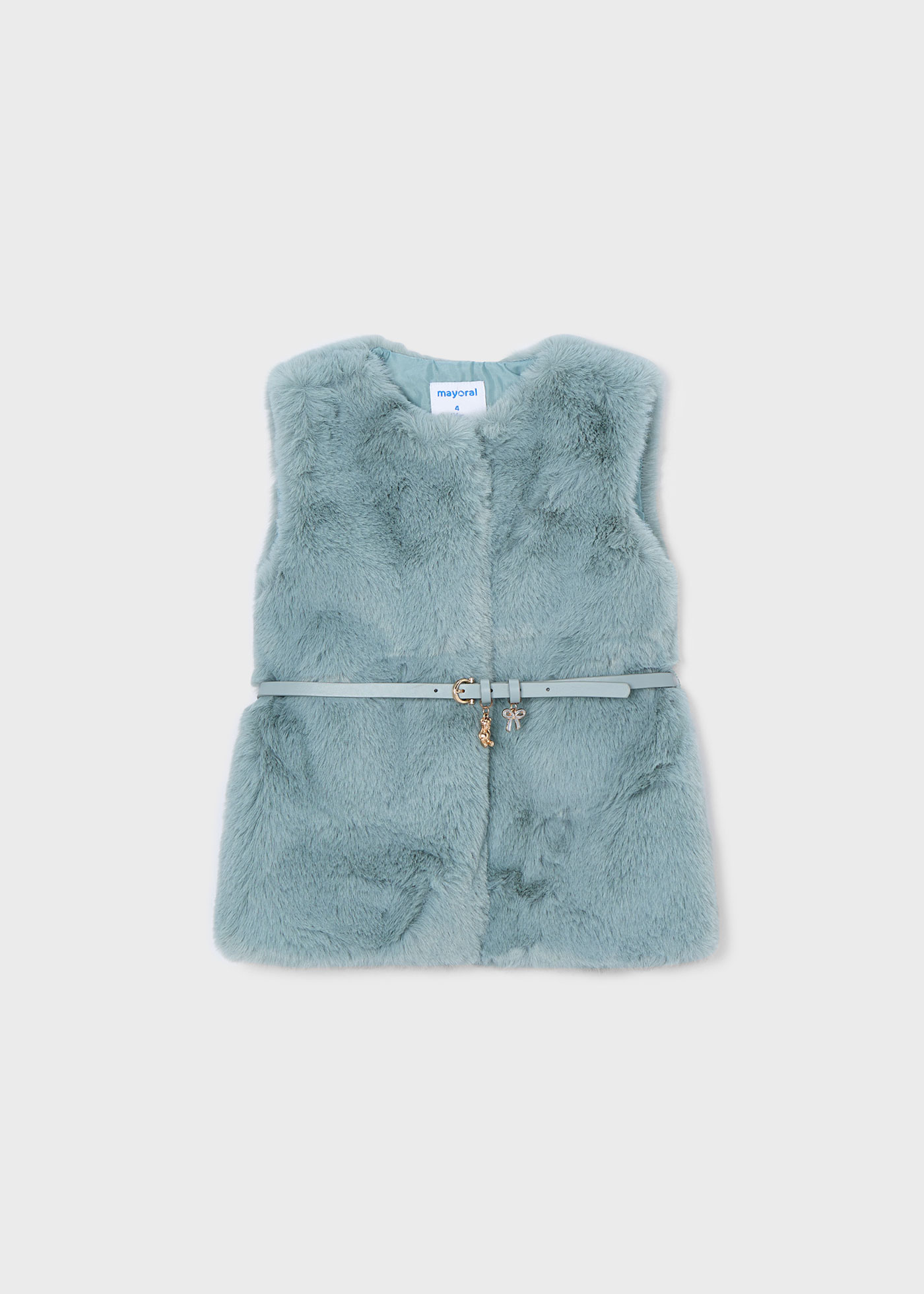 Gilet fourré avec ceinture fille