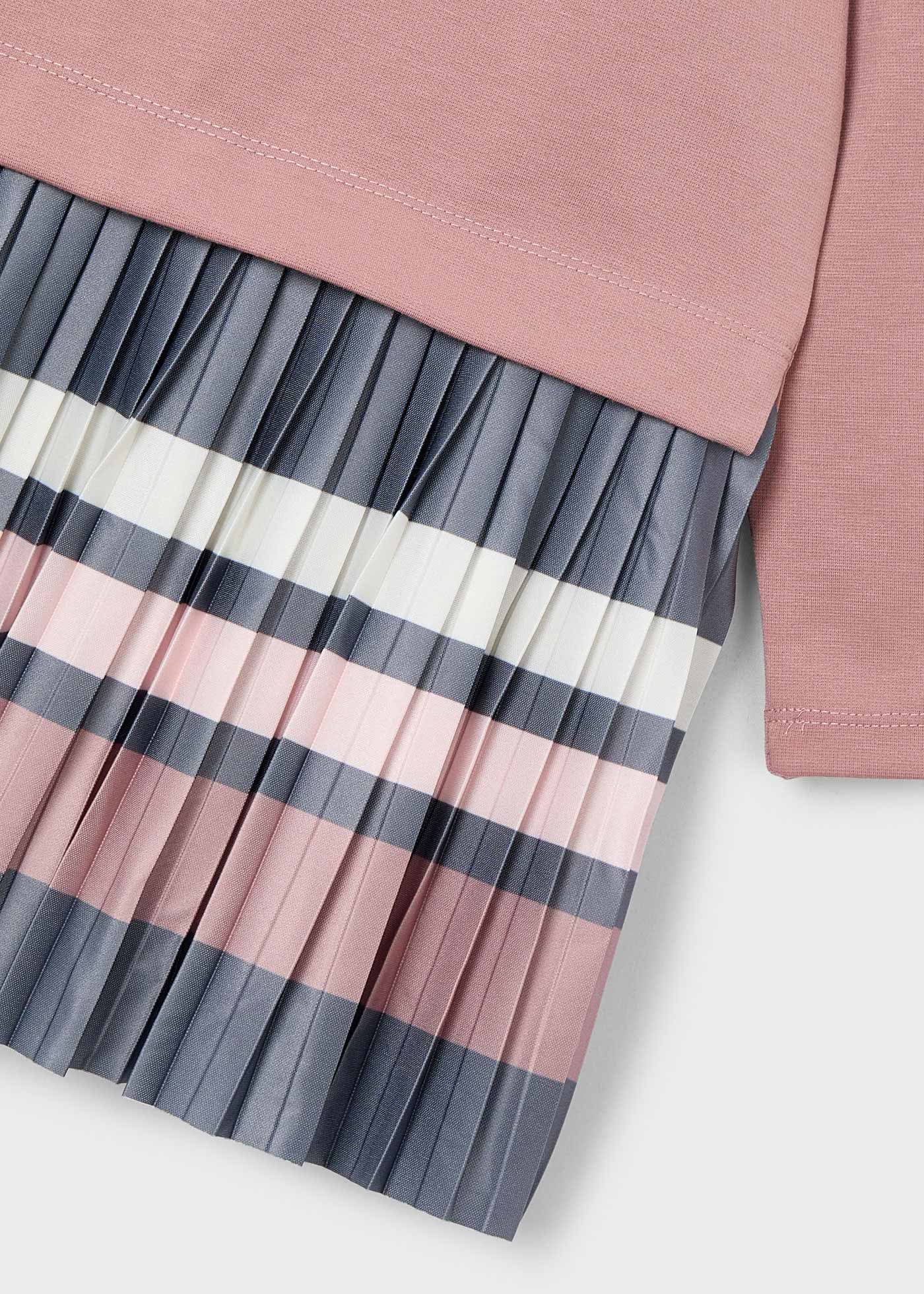 Vestido combinado riscas menina