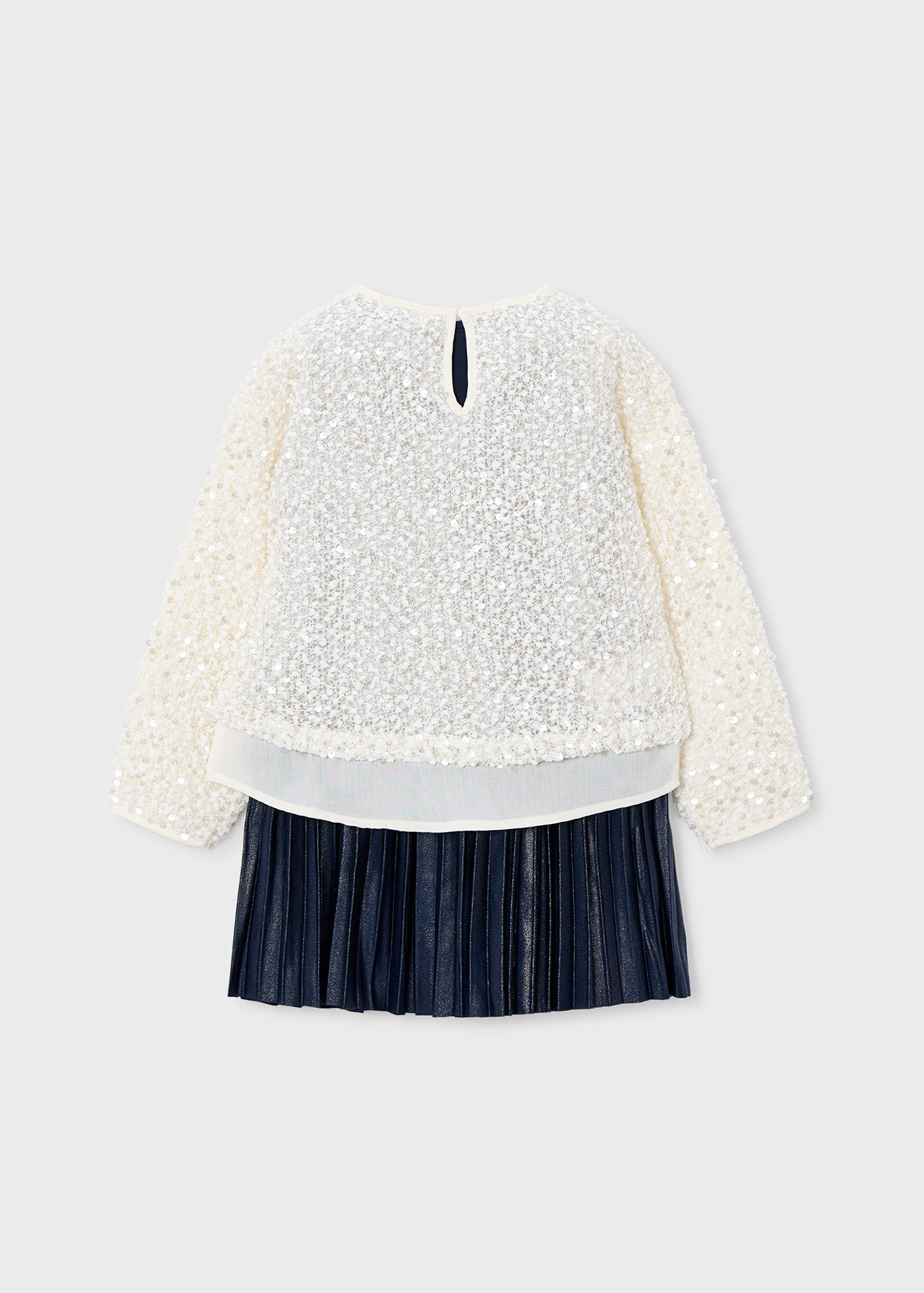 Sukienka łączona z cekinami dla dziewczynki