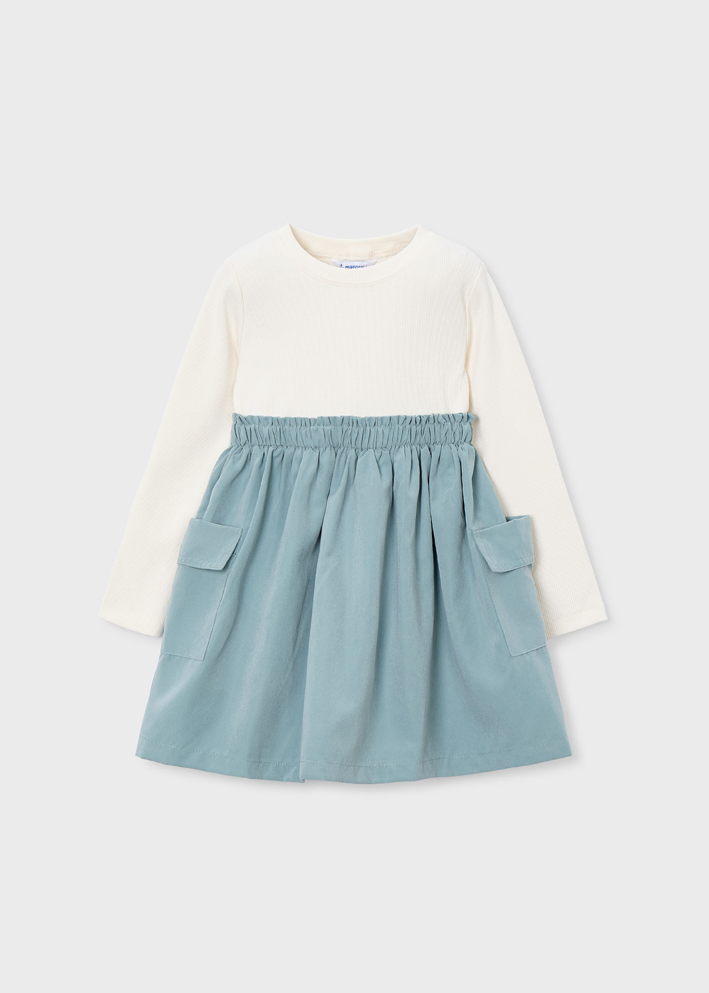 Vestido combinado cargo niña