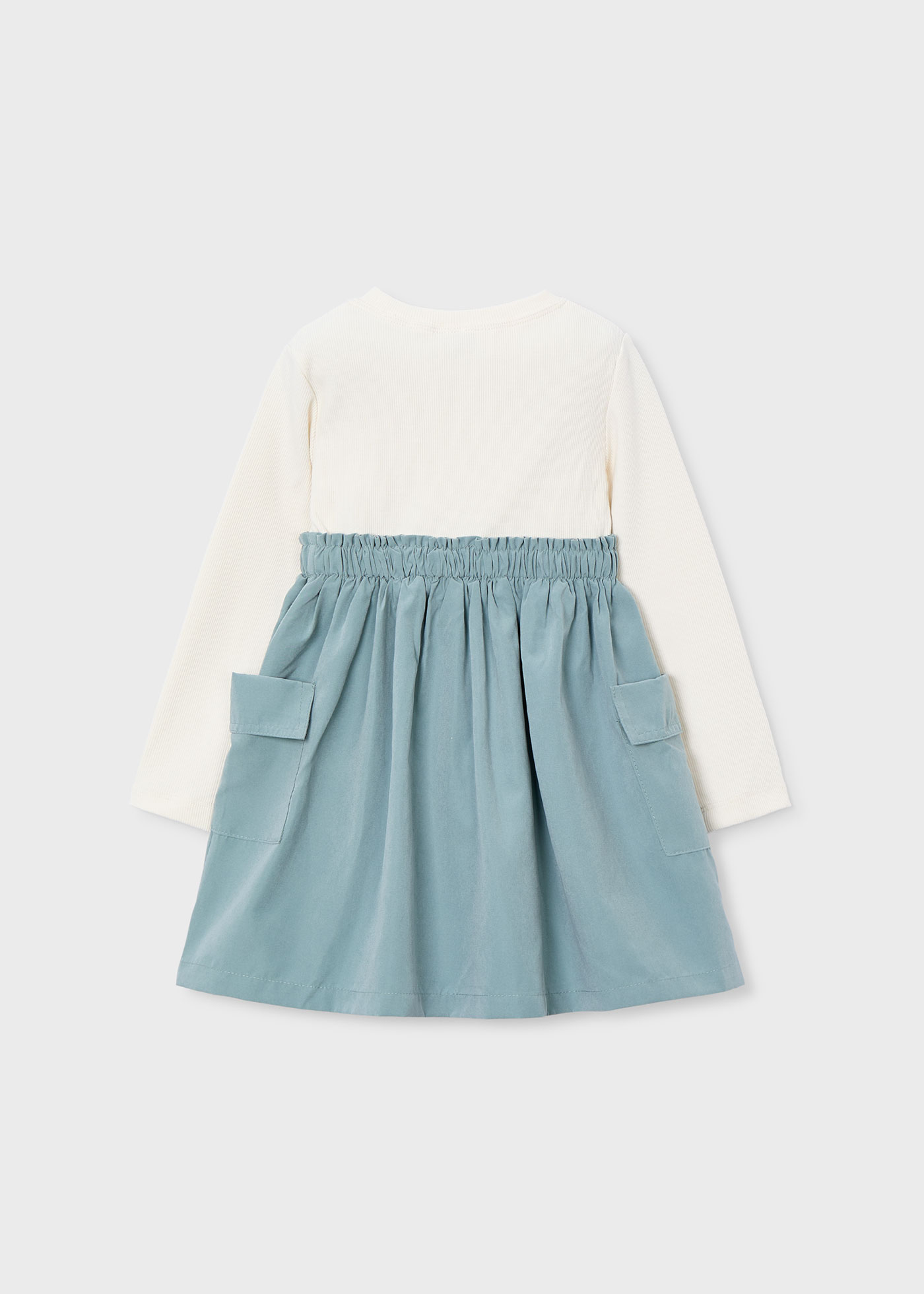 Vestido combinado cargo niña