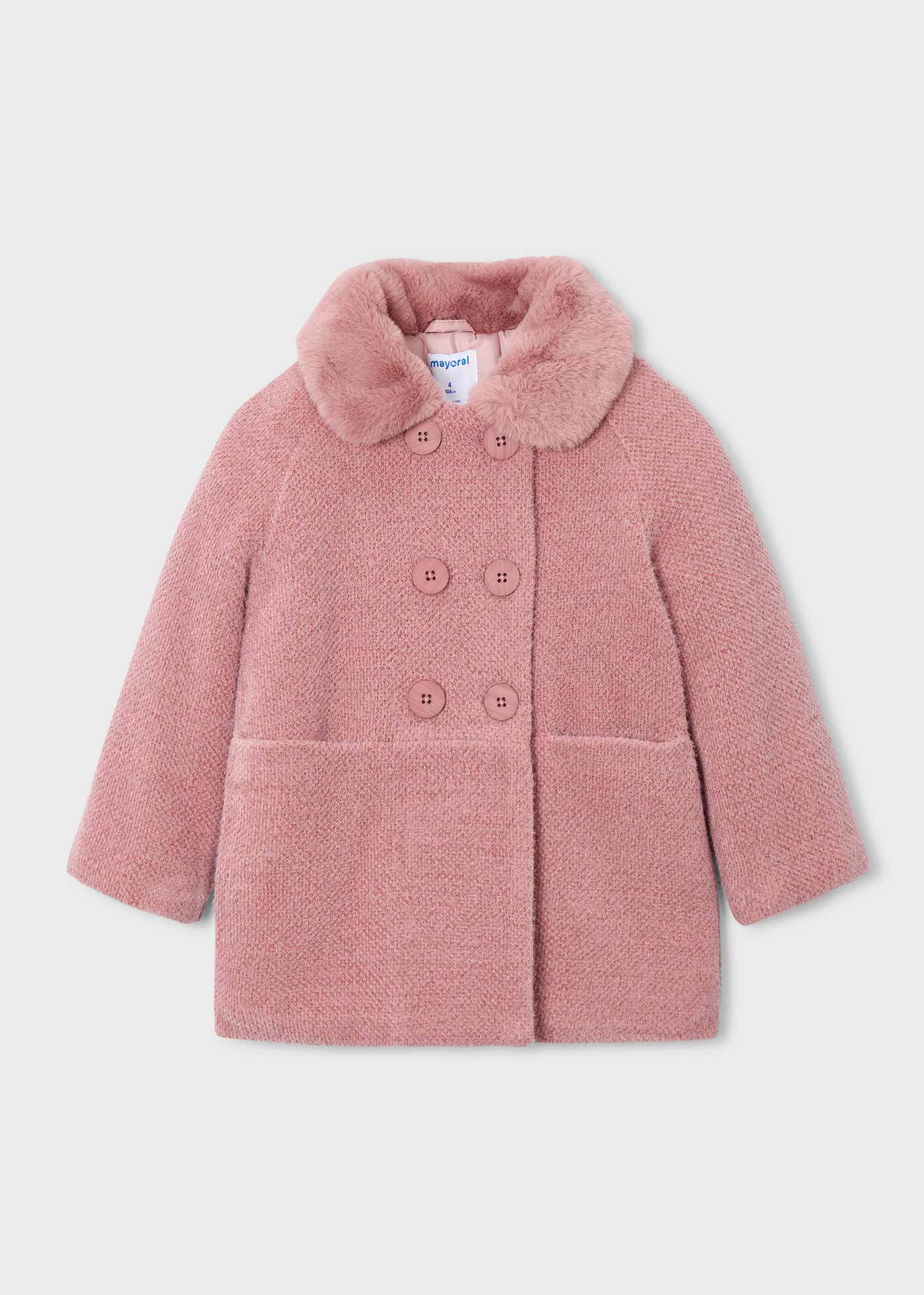 Палто с косъм за момиче