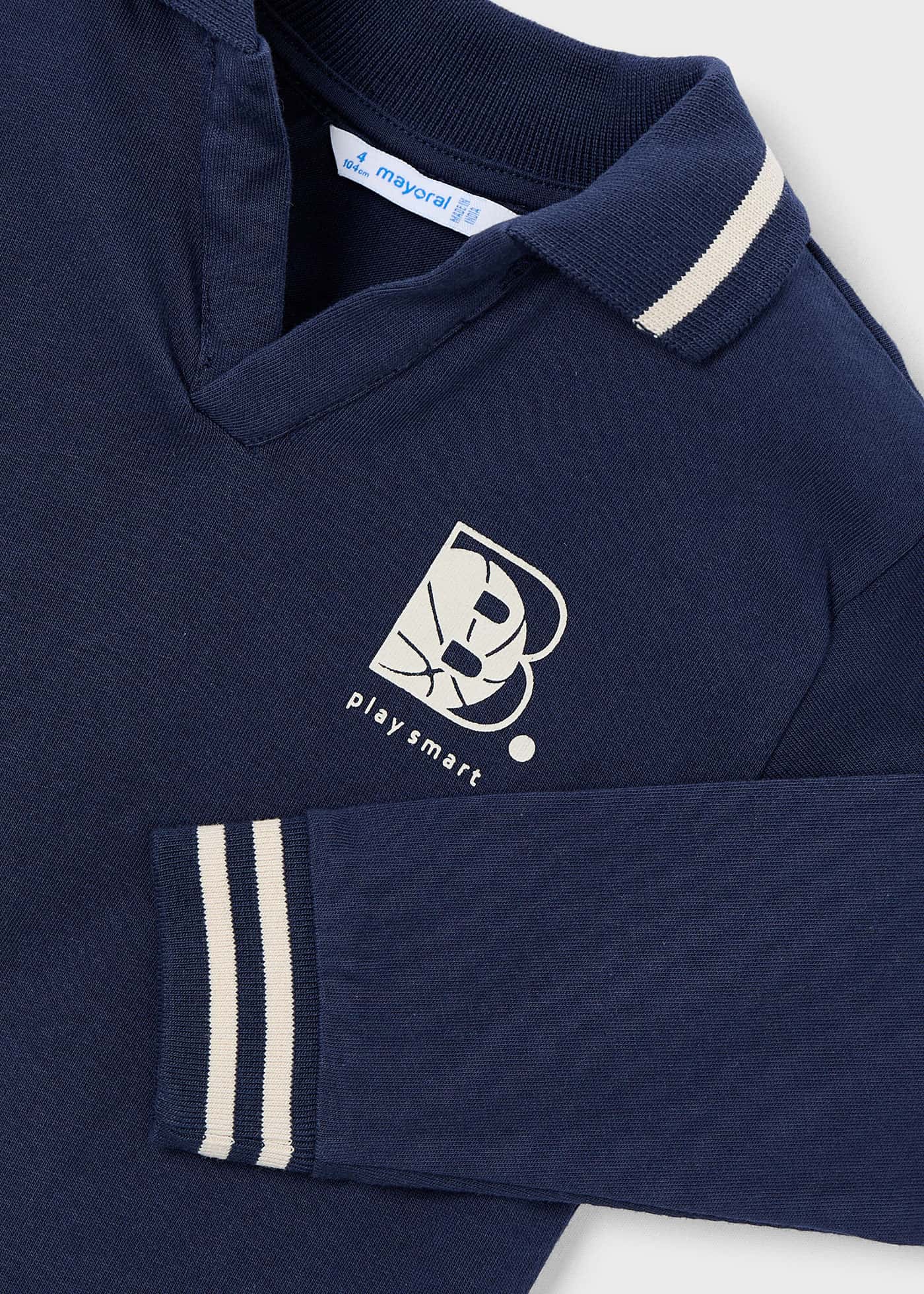 Boys long sleeved print polo