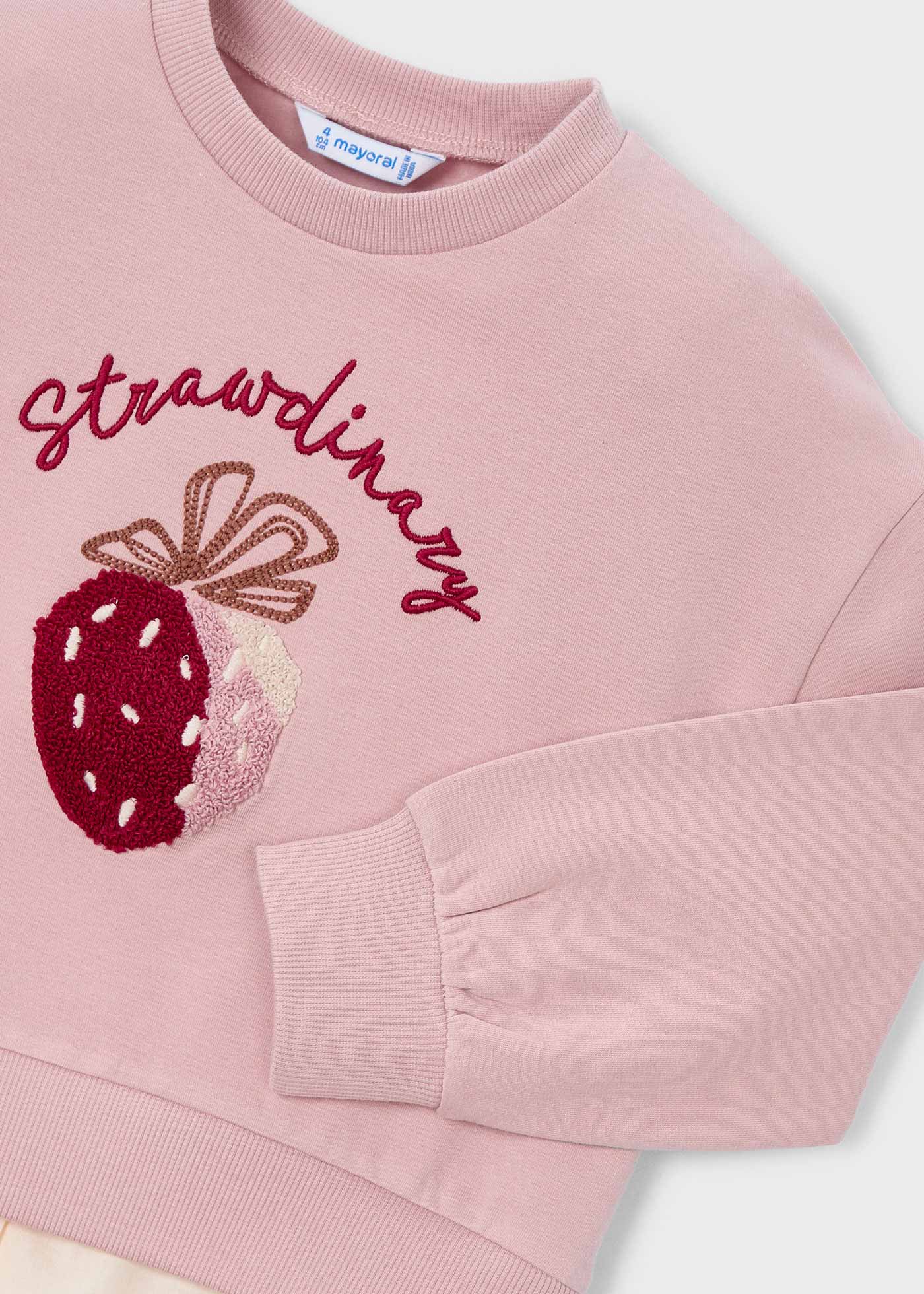 Girl Sweatshirt with Faux Shirt