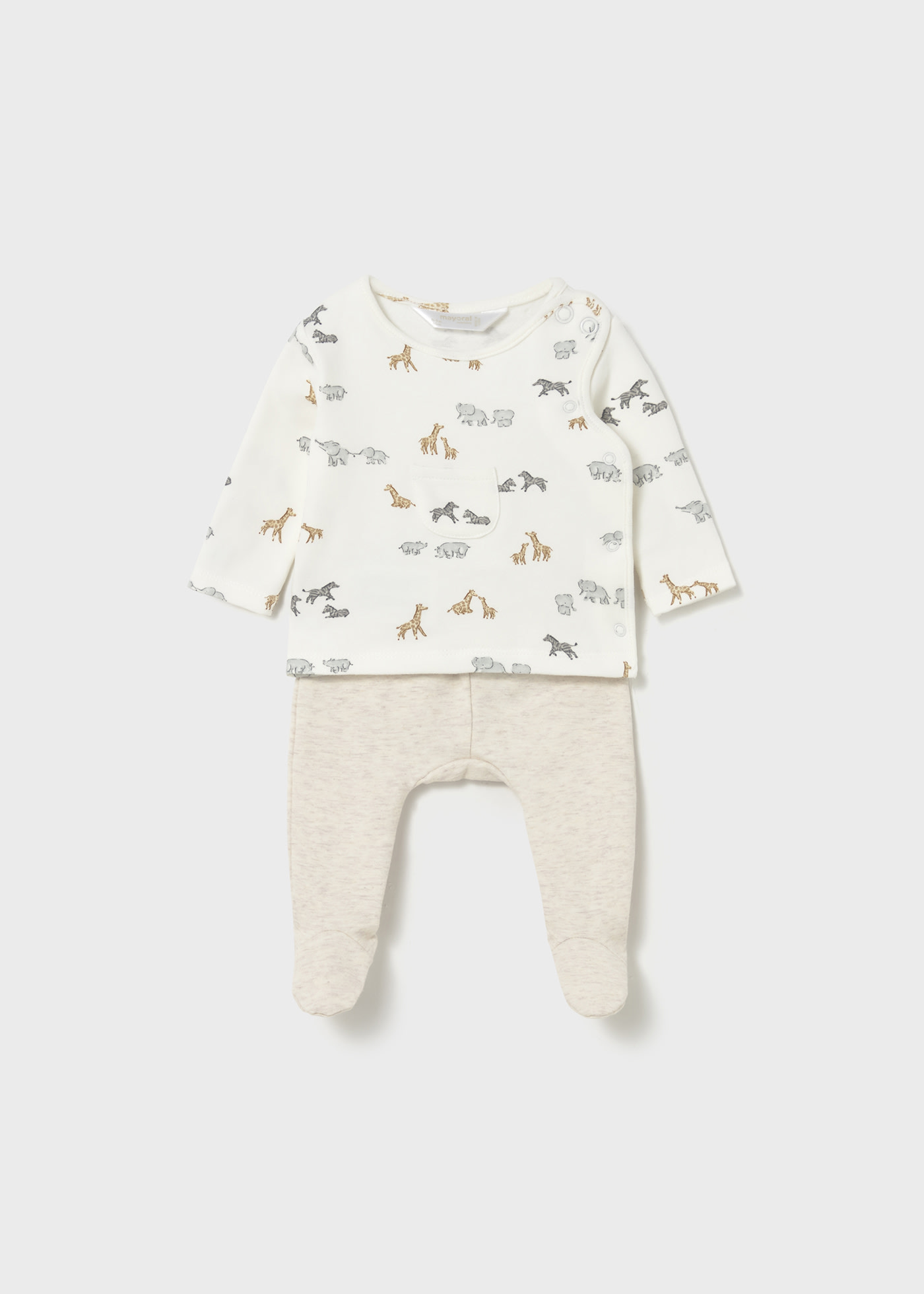 Conjunto polaina estampada recién nacido
