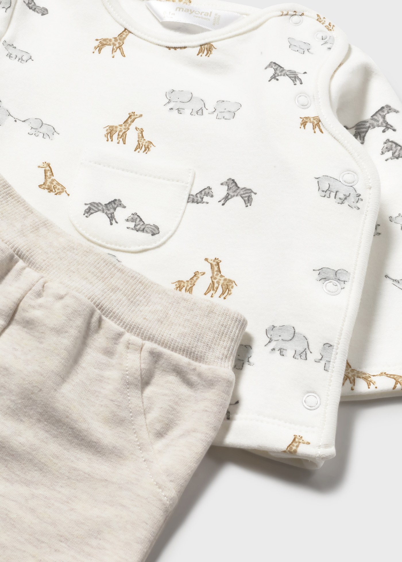 Conjunto polaina estampada recién nacido