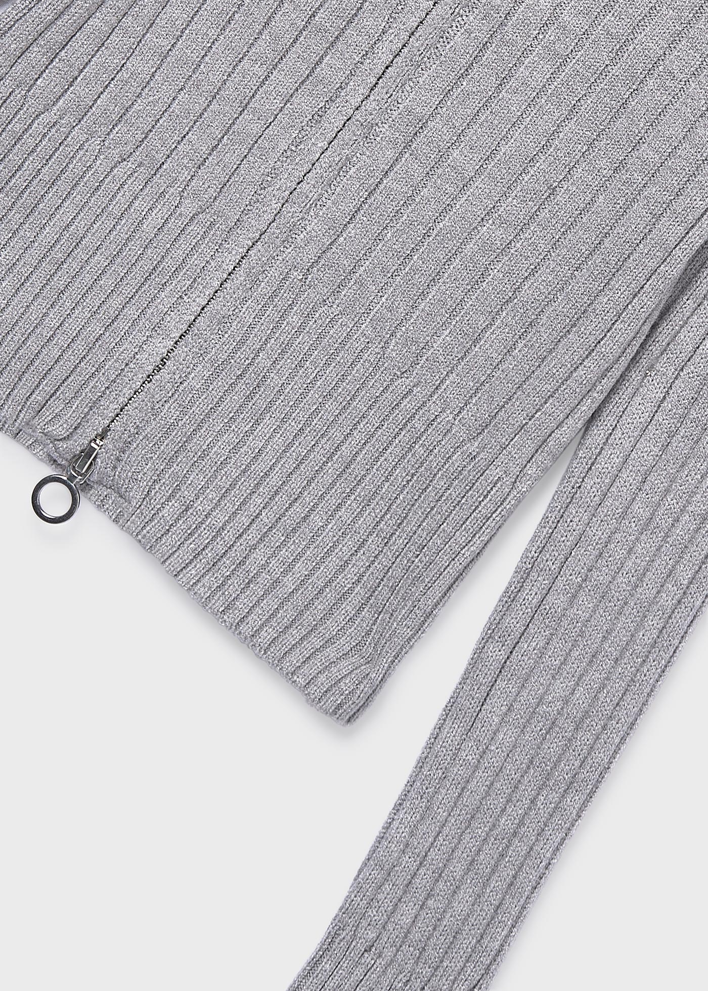 Girls knitted zip up cardigan