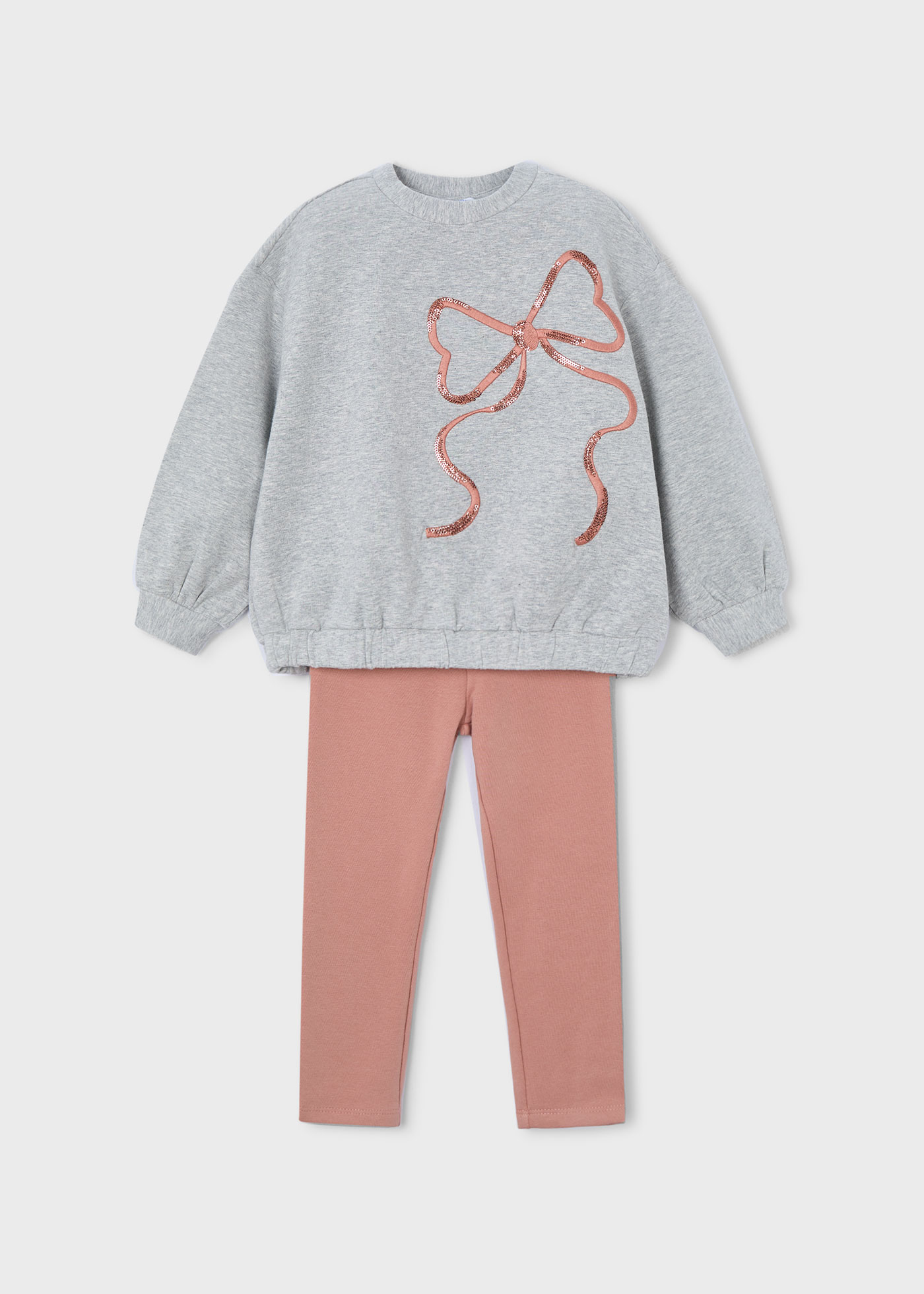 Girls  legging and bow shirt set