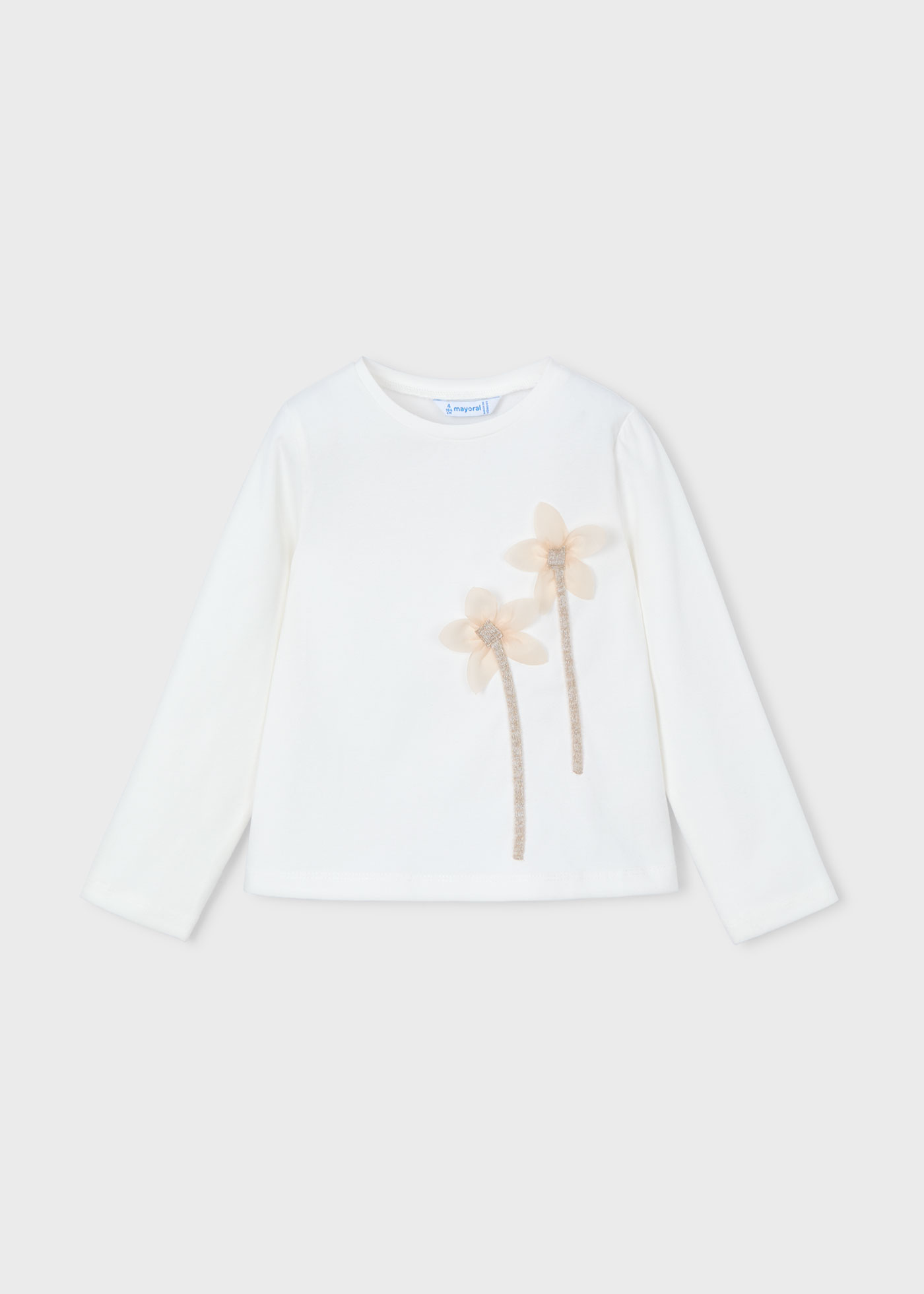 Girl flower applique T-shirt
