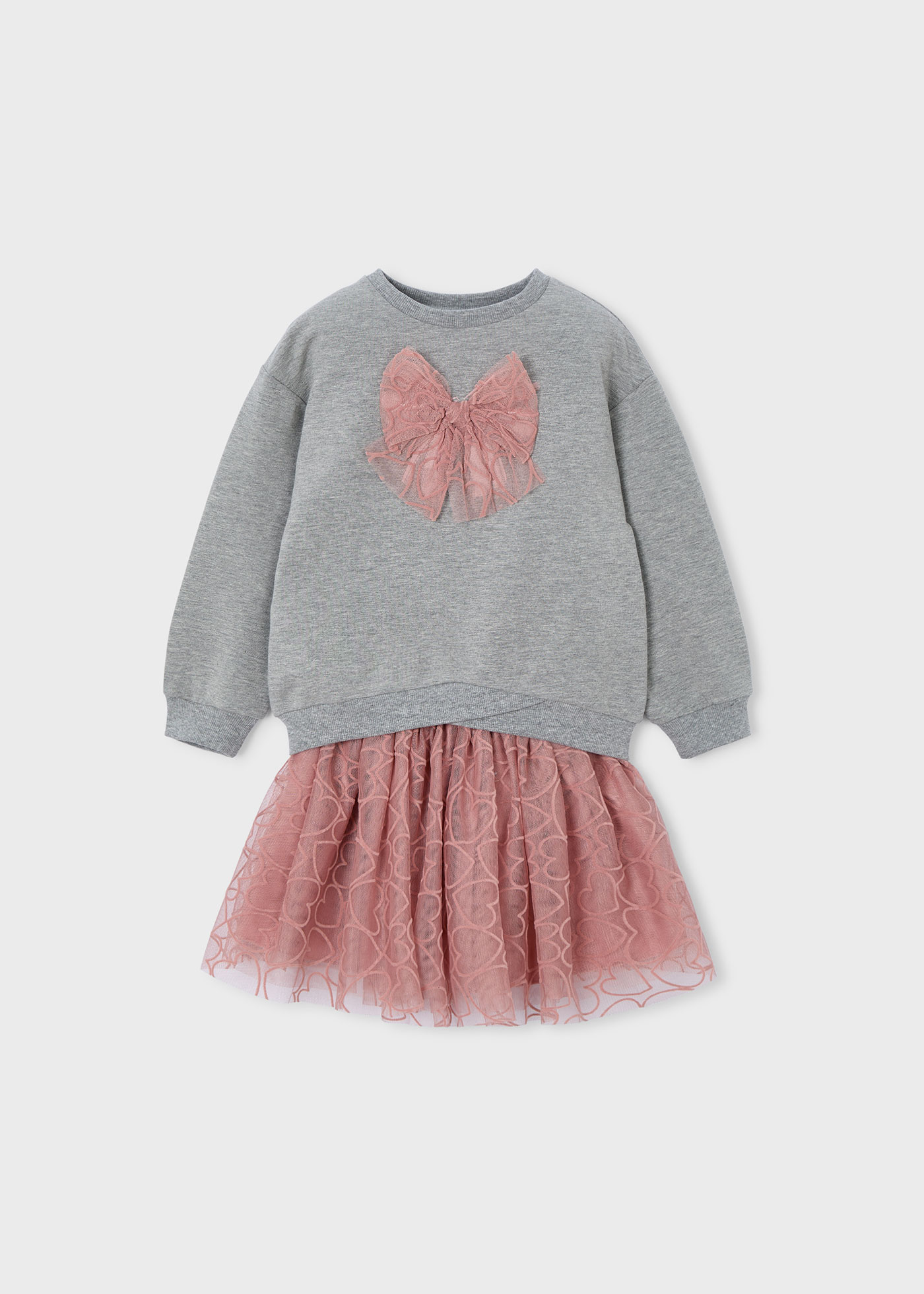 Conjunto falda tul y sudadera niña