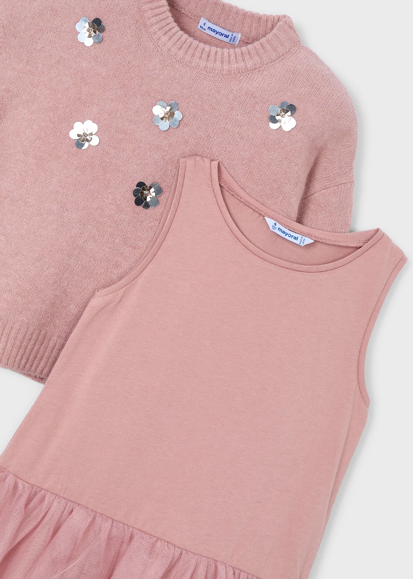 Vestido tricô combinado menina Vestido tricô combinado menina