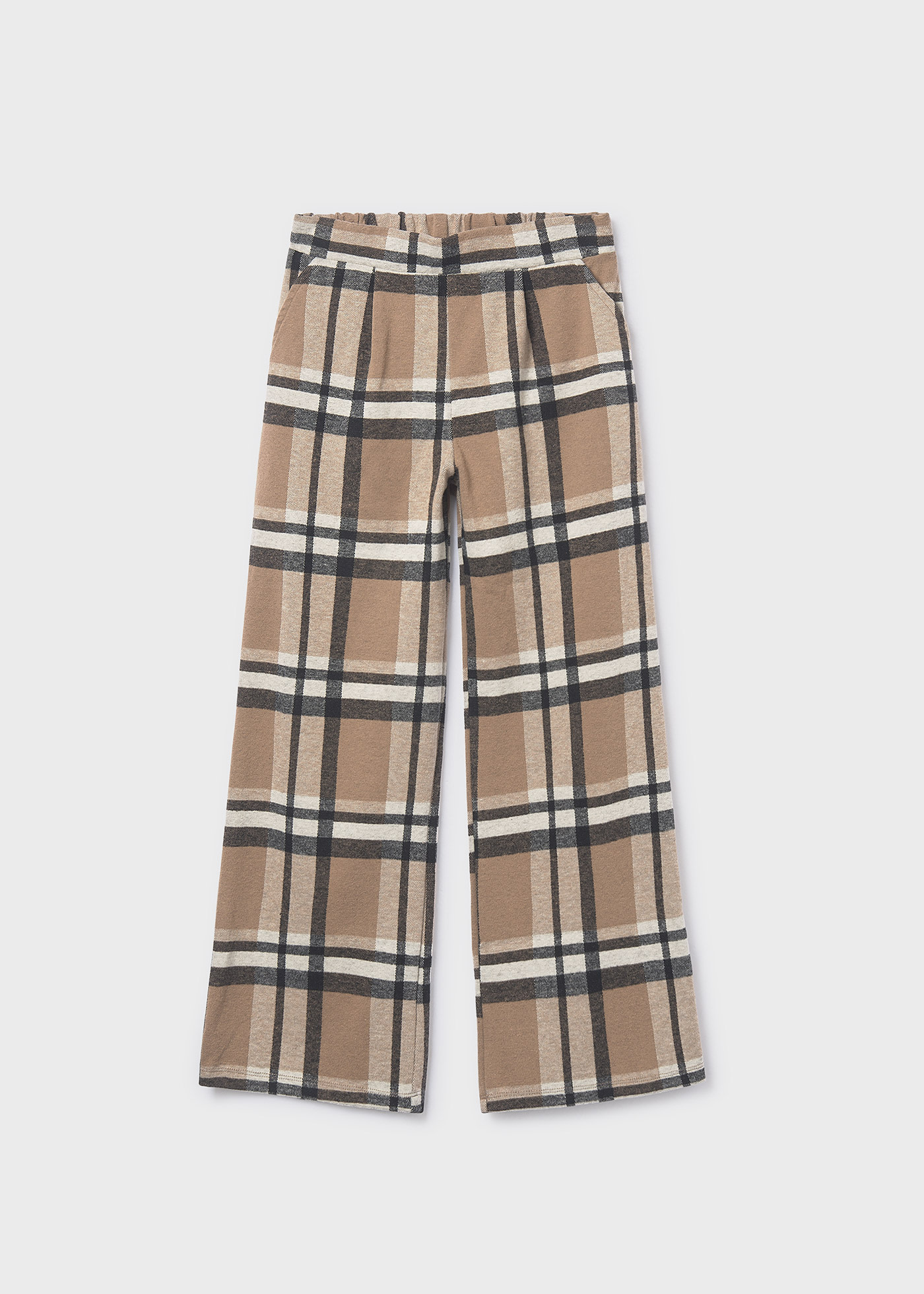 Pantalone lungo culotte jacquard quadri ragazza